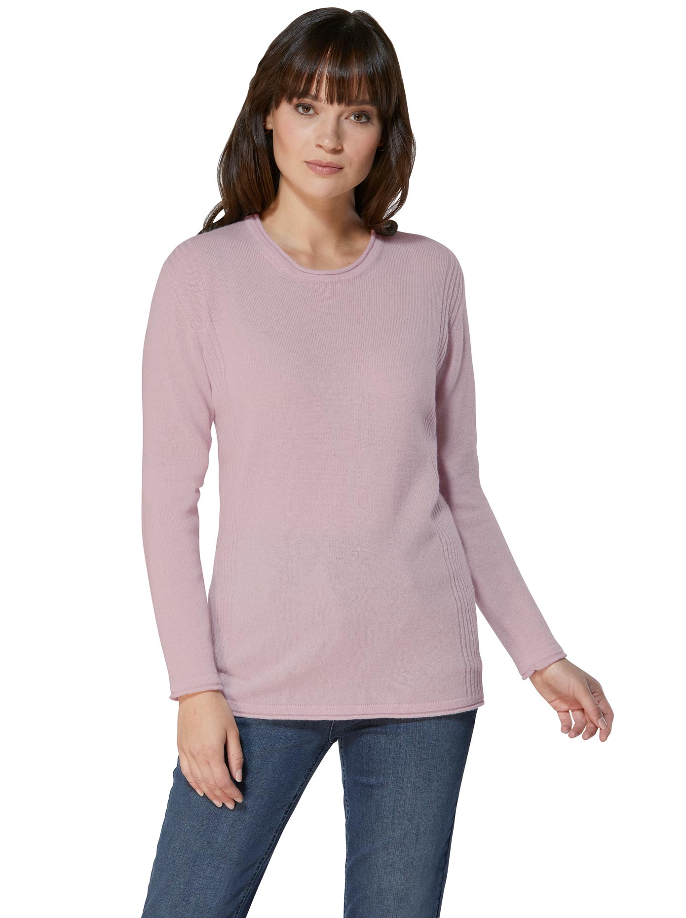 Creation L Kaschmir-Pullover mit Rollsaum