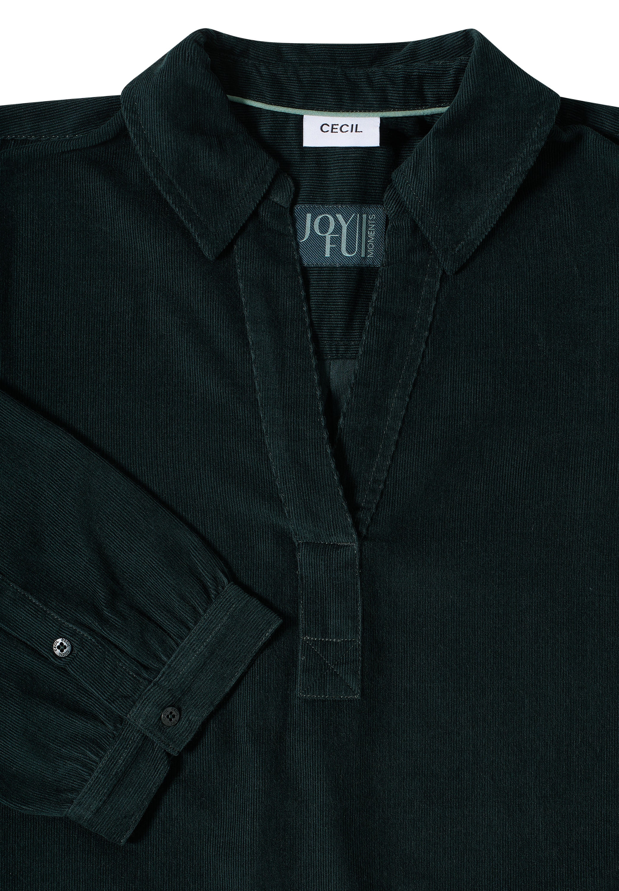 Cecil Cordkleid, aus reiner Baumwolle, Split Neck