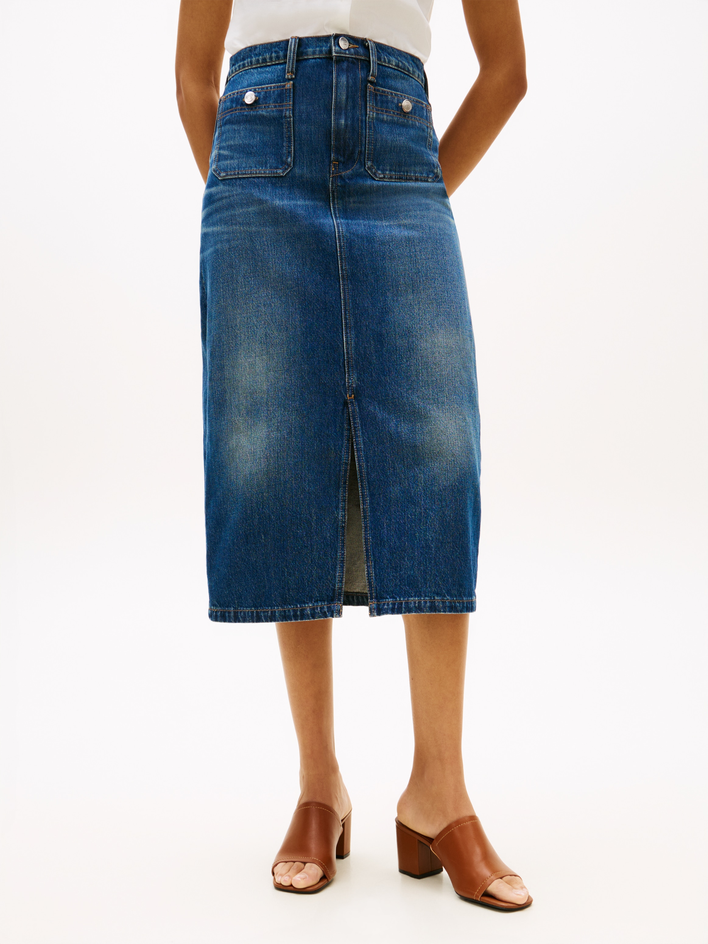 Image of Tommy Hilfiger Jeansrock "DNM NATE MIDI STRAIGHT SKIRT HW" mit hohem Bund