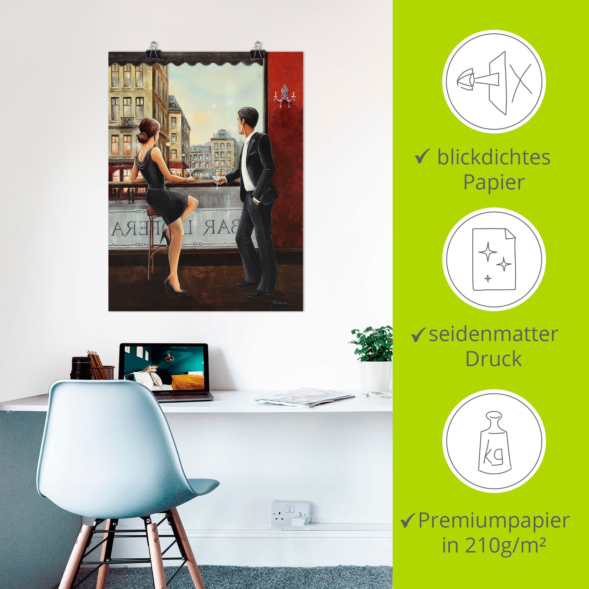 Artland Fresque murale »Bar« 1 cuis tlg. als Alubild, Leinwandbild, Poster in verschied. Grössen