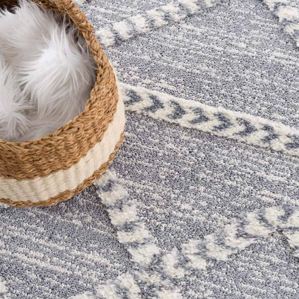 Carpet City Hochflor-Teppich »Focus 3022«, rechteckig, Boho-Teppich, besonders weich, Rauten Design, 3D-Effekt