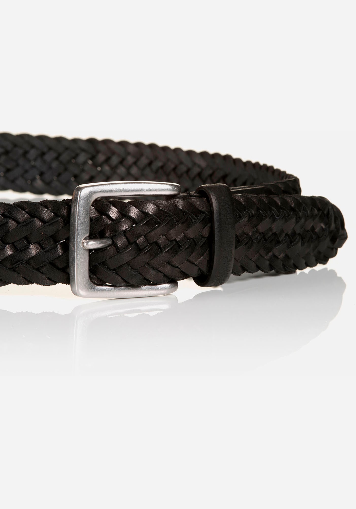 MONTI Ledergürtel, 3,5 cm breit, Business-Casual, Glattleder geflochten
