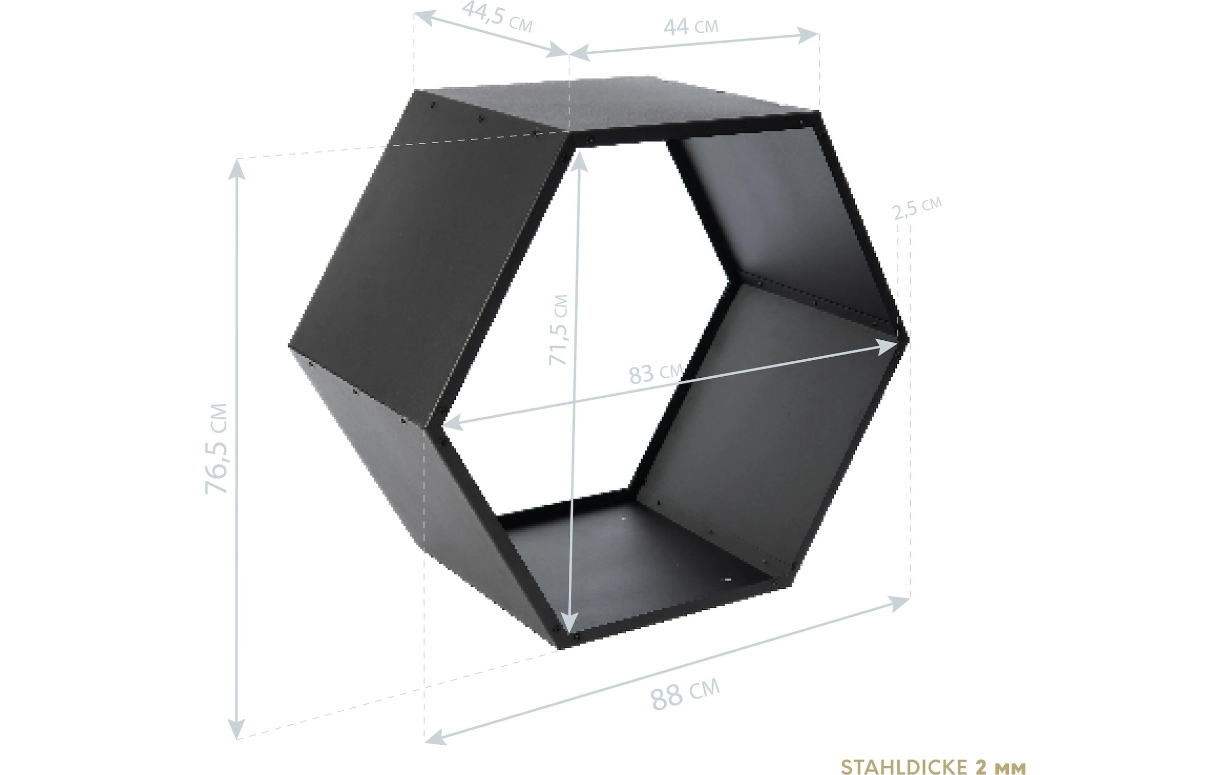 WESTMANN Kaminholzregal »Biene« schwarz, BxTxH: 88x44,5x76,5cm