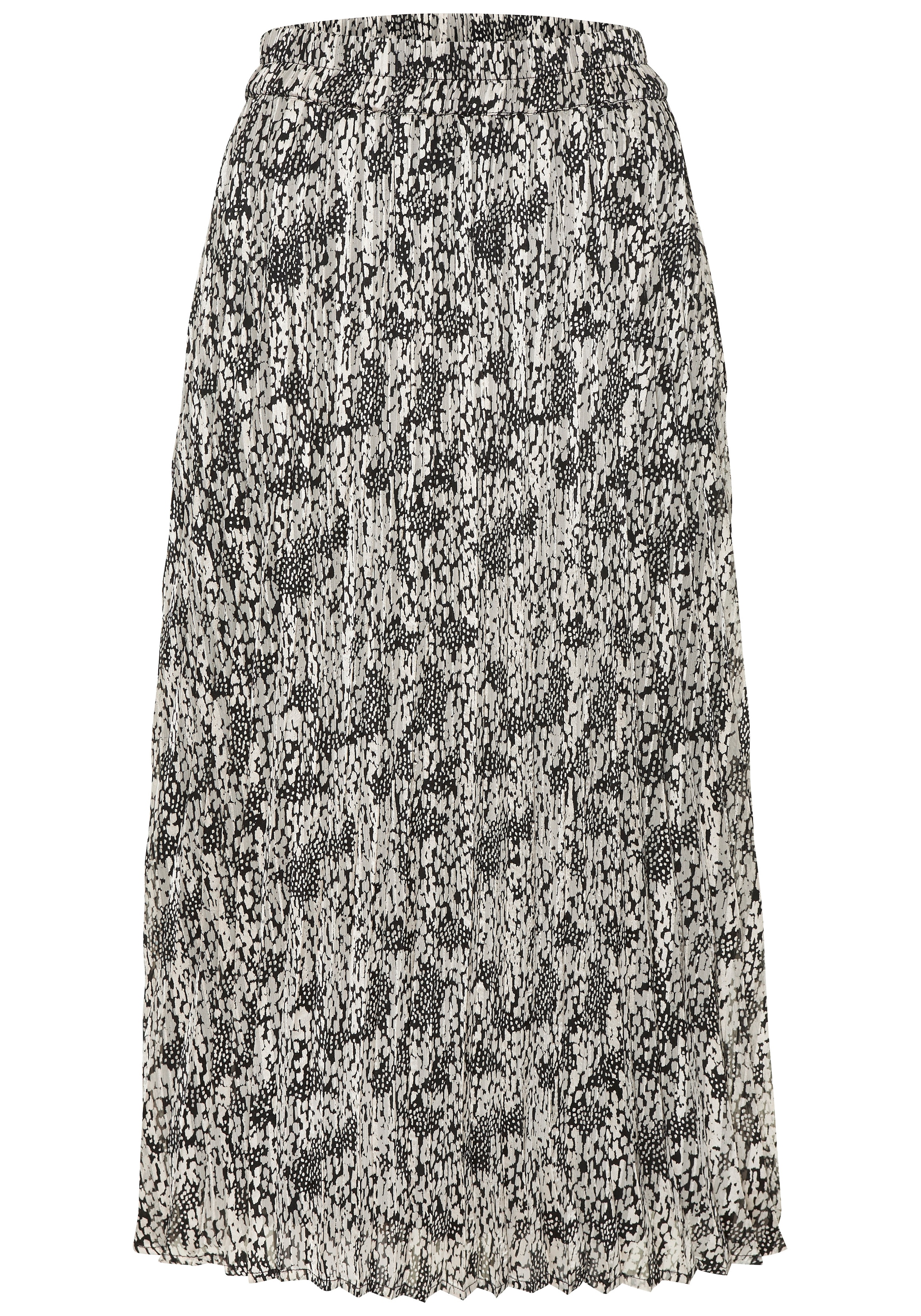 LASCANA Jupe plissée aus leichter Chiffonware, Midirock mit Alloverprint, sommerlich