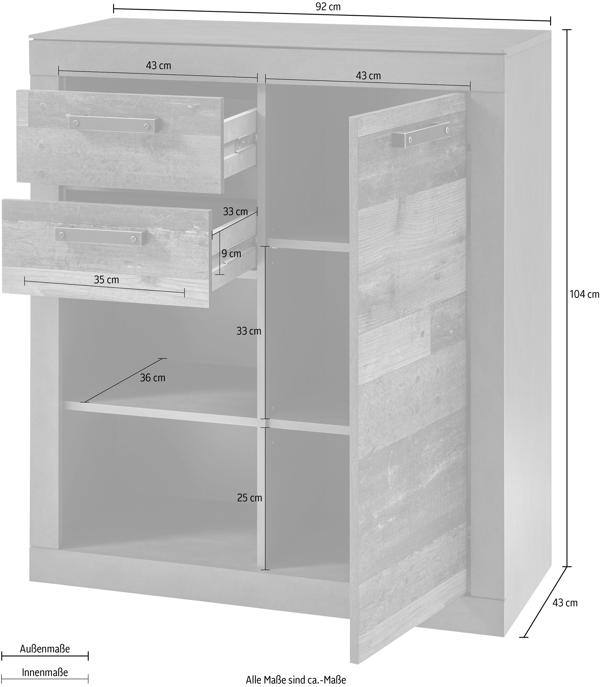 Home affaire Kommode »BROOKLYN« Breite ca. 92 cm