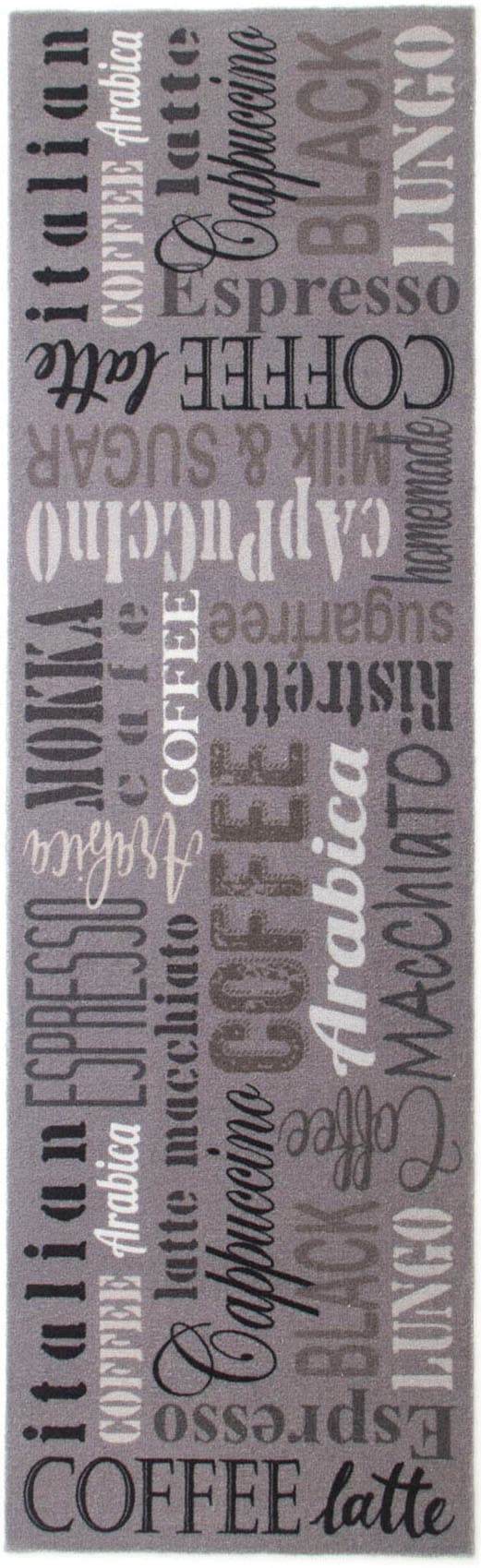 Image of Primaflor-Ideen in Textil Küchenläufer "COFFEE, Made in Belgium" rechteckig 6,5 mm Höhe mit Schriftzug, Grösse 50x150 cm, rutschhemmend, waschbar, Küche