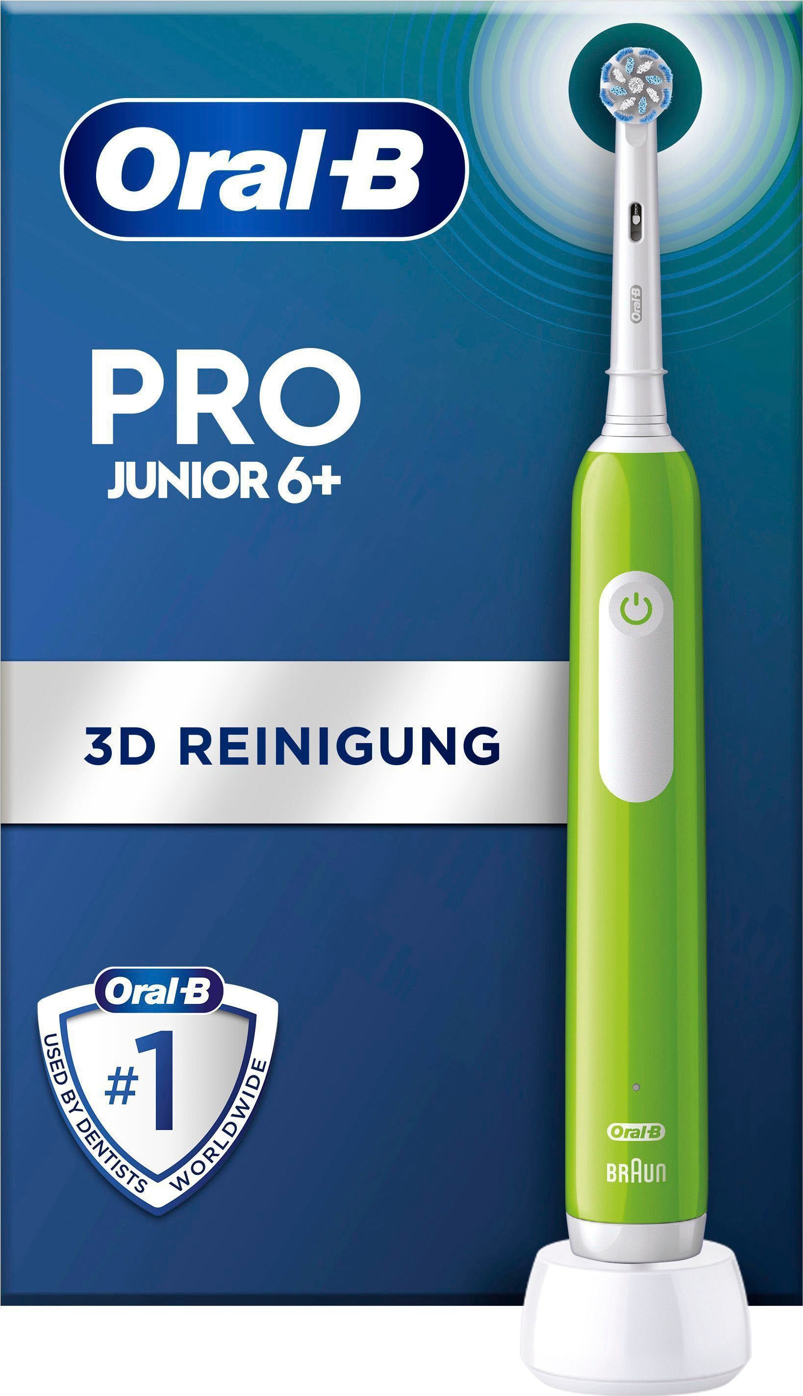 Oral-B Elektrische Zahnbürste »Pro Junior«, 1 St. Aufsteckbürsten, Drucksensor