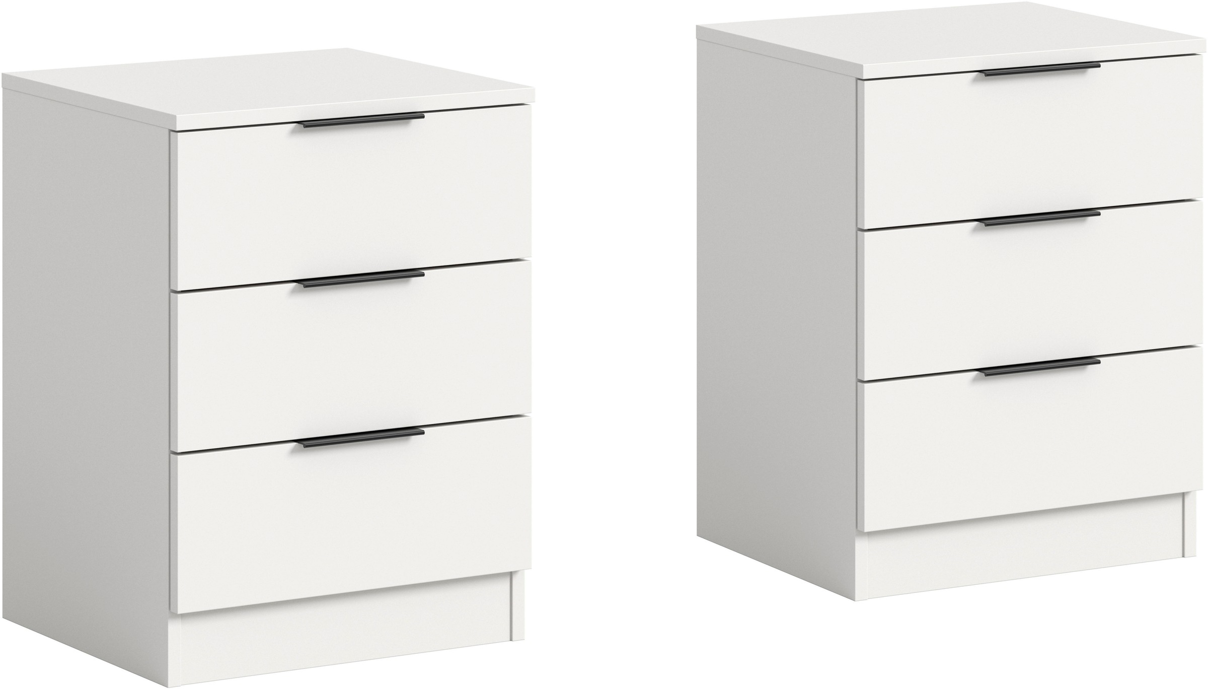 Image of Home affaire Nachtkommode "Skarde 2 Nachttische, jeweils Breite: 45 cm" Set, Sie bekommen 2 Nachttische im Set, 2 Stk. tlg. Skarde, 2er Set Nachtkommoden, 3 Schubkästen, weiss