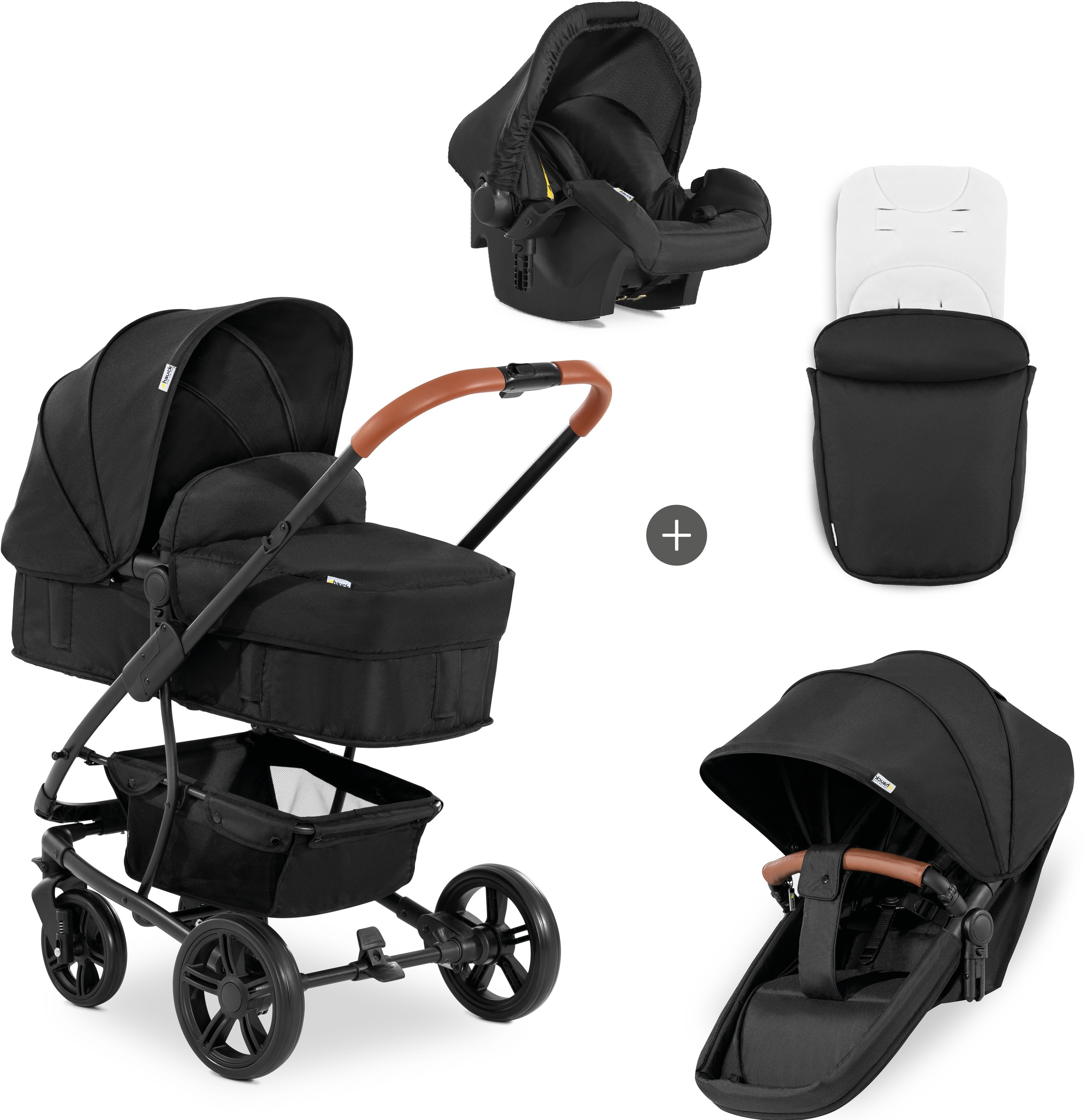 Image of Hauck Kombi-Kinderwagen »Pacific 4 Shop N Drive, Caviar«, 22 kg, mit Babyschale; Kinderwagen bei Ackermann Versand Schweiz