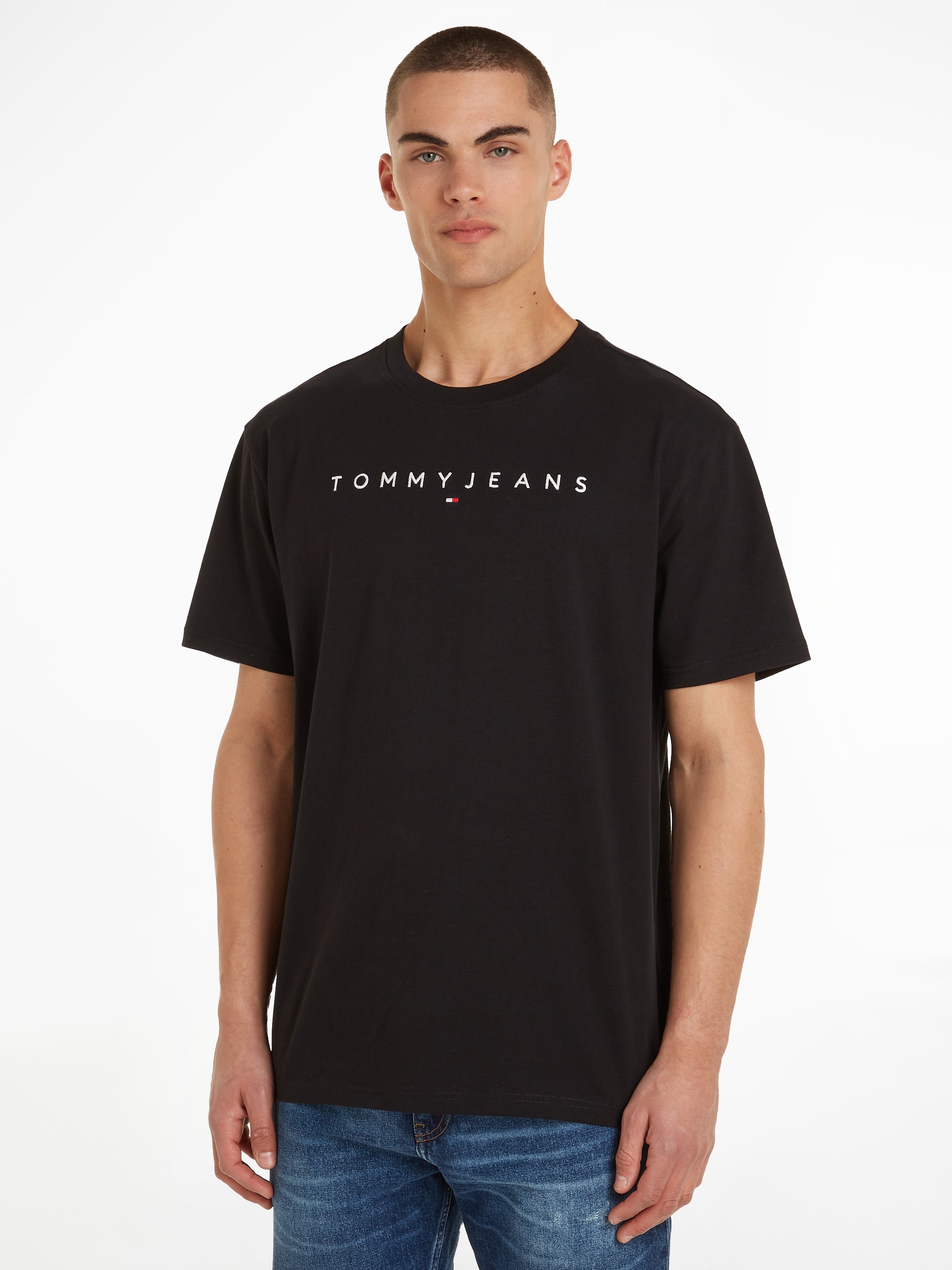 T-Shirt »TJM REG LINEAR LOGO TEE EXT«, mit Tommy Jeans Logo-Schriftzug