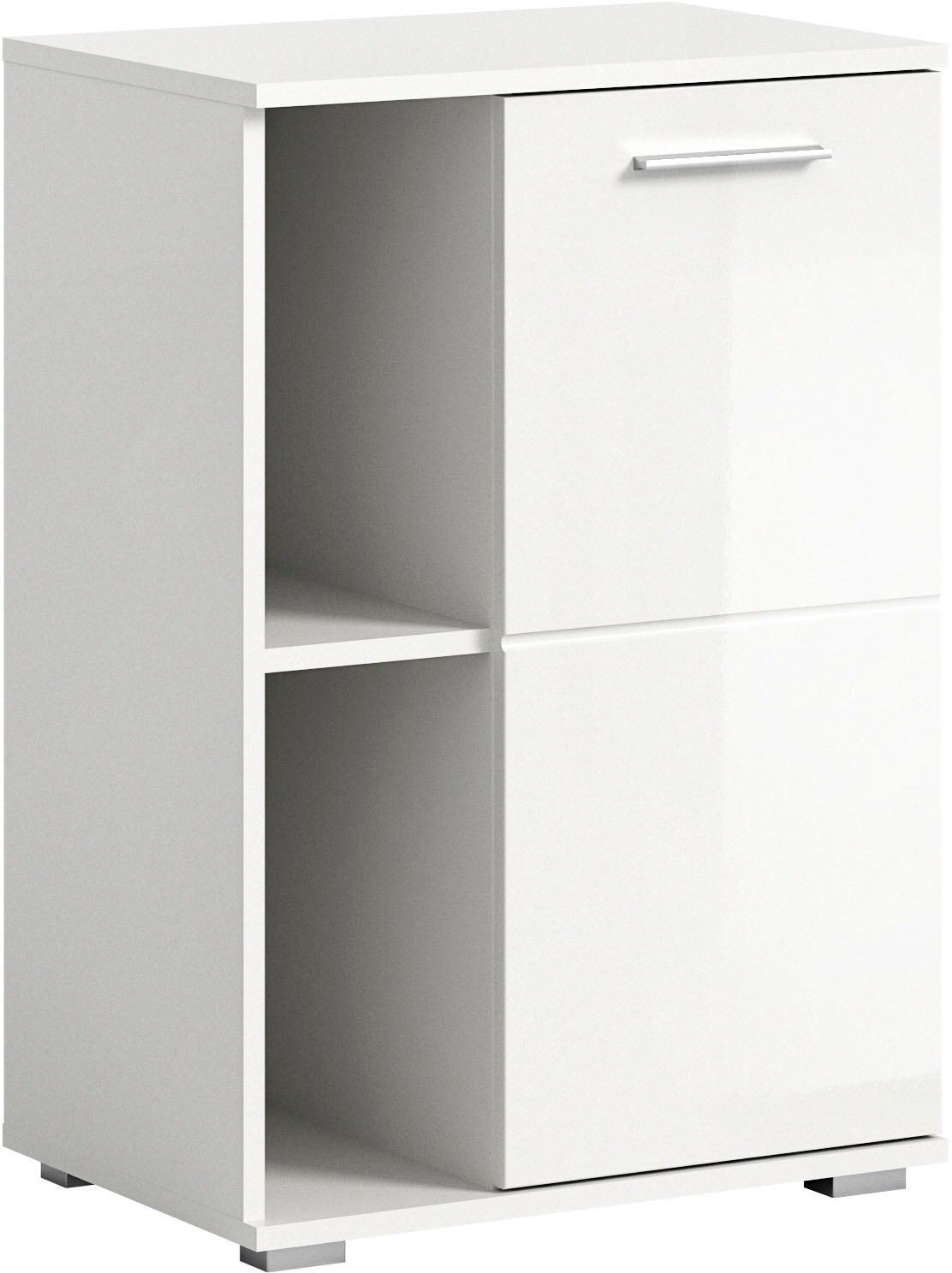 Image of Home affaire Schuhschrank "Valge, Breite 55cm, 1 Tür, 2 offene Fächer,2 verstellbare Einlegeböden" Schuhkommode, Schuhregal, Kommode, Anrichte, Dielenschrank
