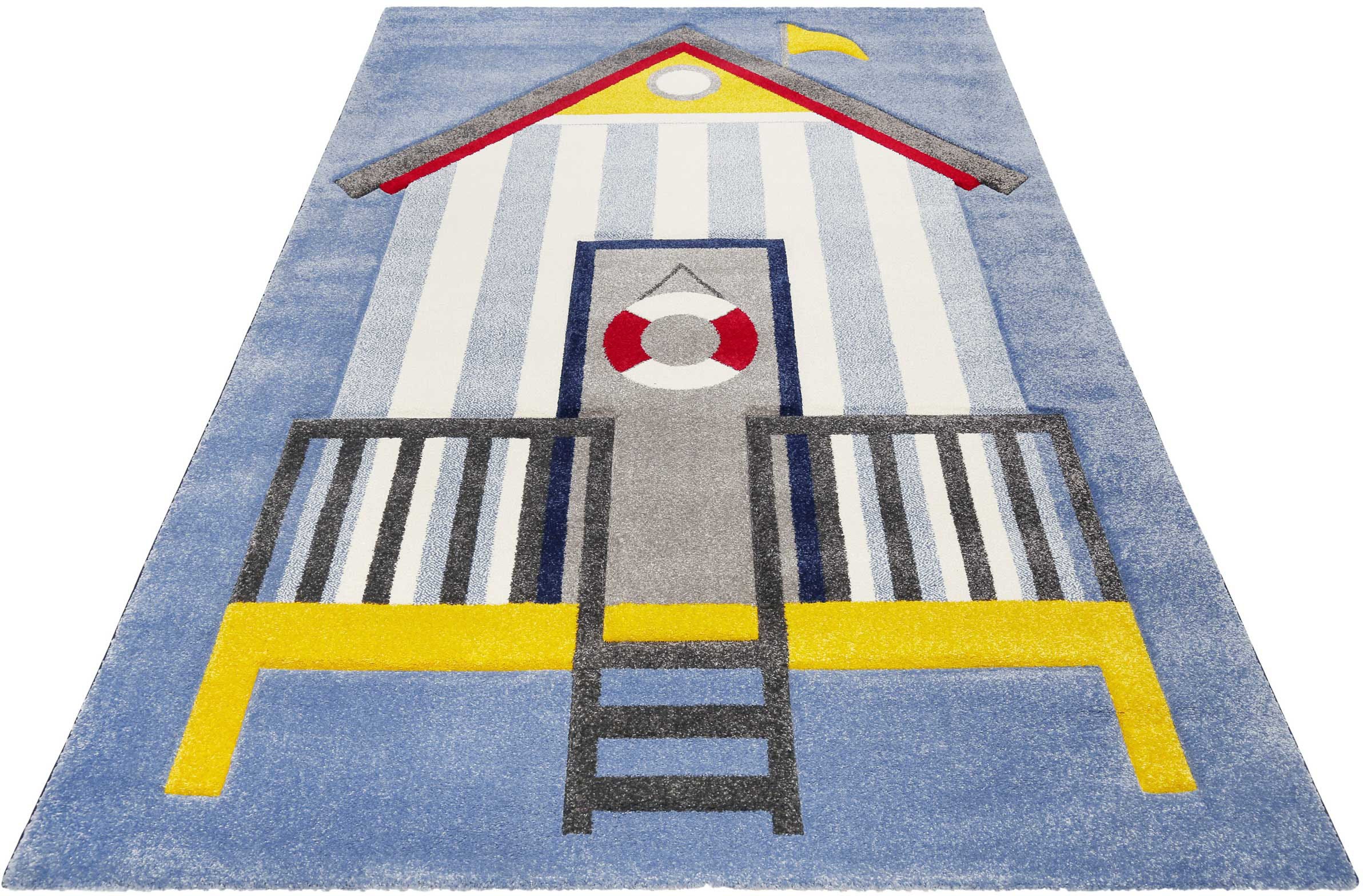 Image of Esprit Kinderteppich »Sea Castle ESP-21070«, rechteckig, 13 mm Höhe, Kurzflor mit maritimem Muster, Strandschloss bei Ackermann Versand Schweiz