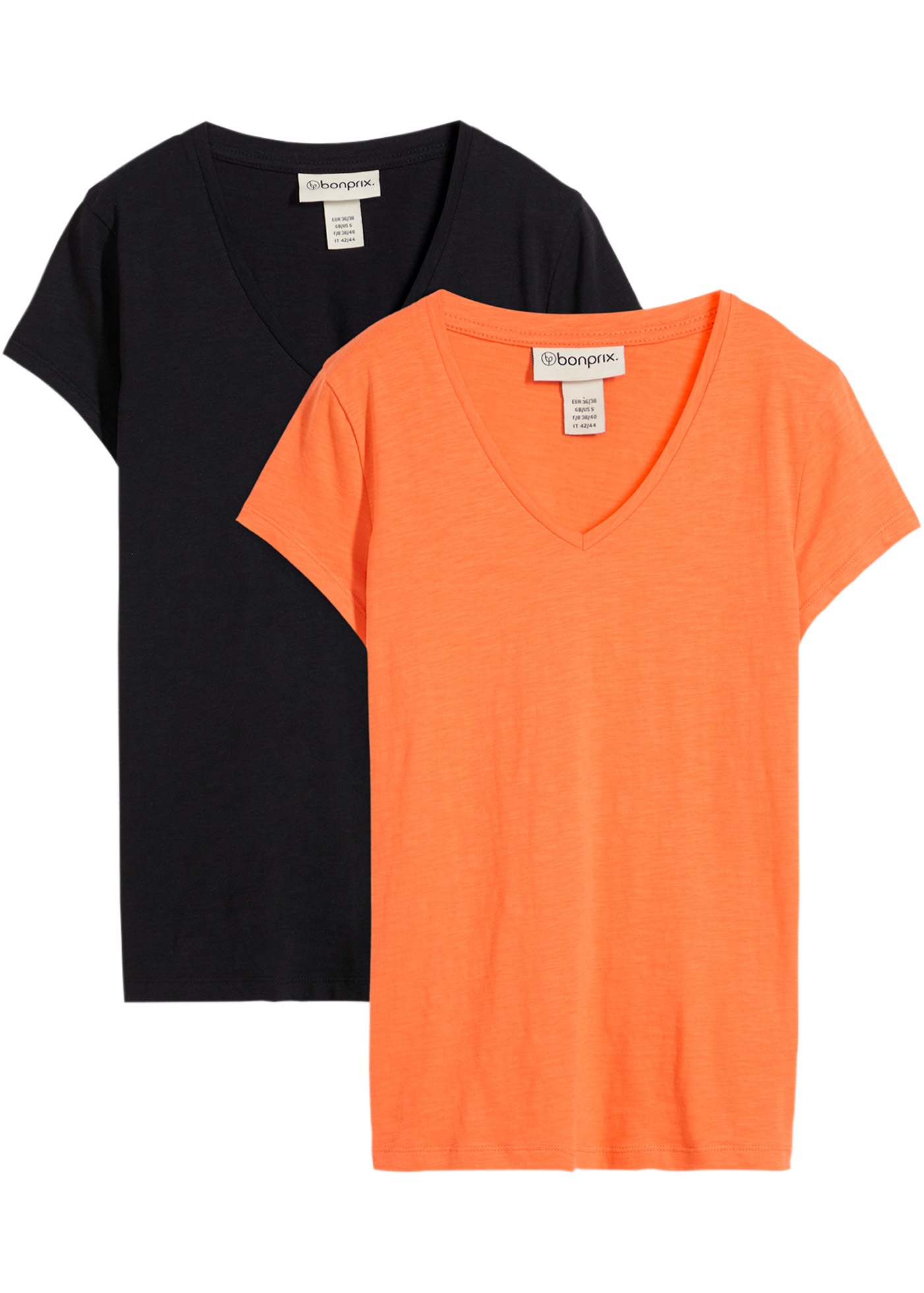 Image of bonprix T-Shirt Packung, 2 lockere Passform, Kurzarm, für Frühling und Sommer, Baumwolle