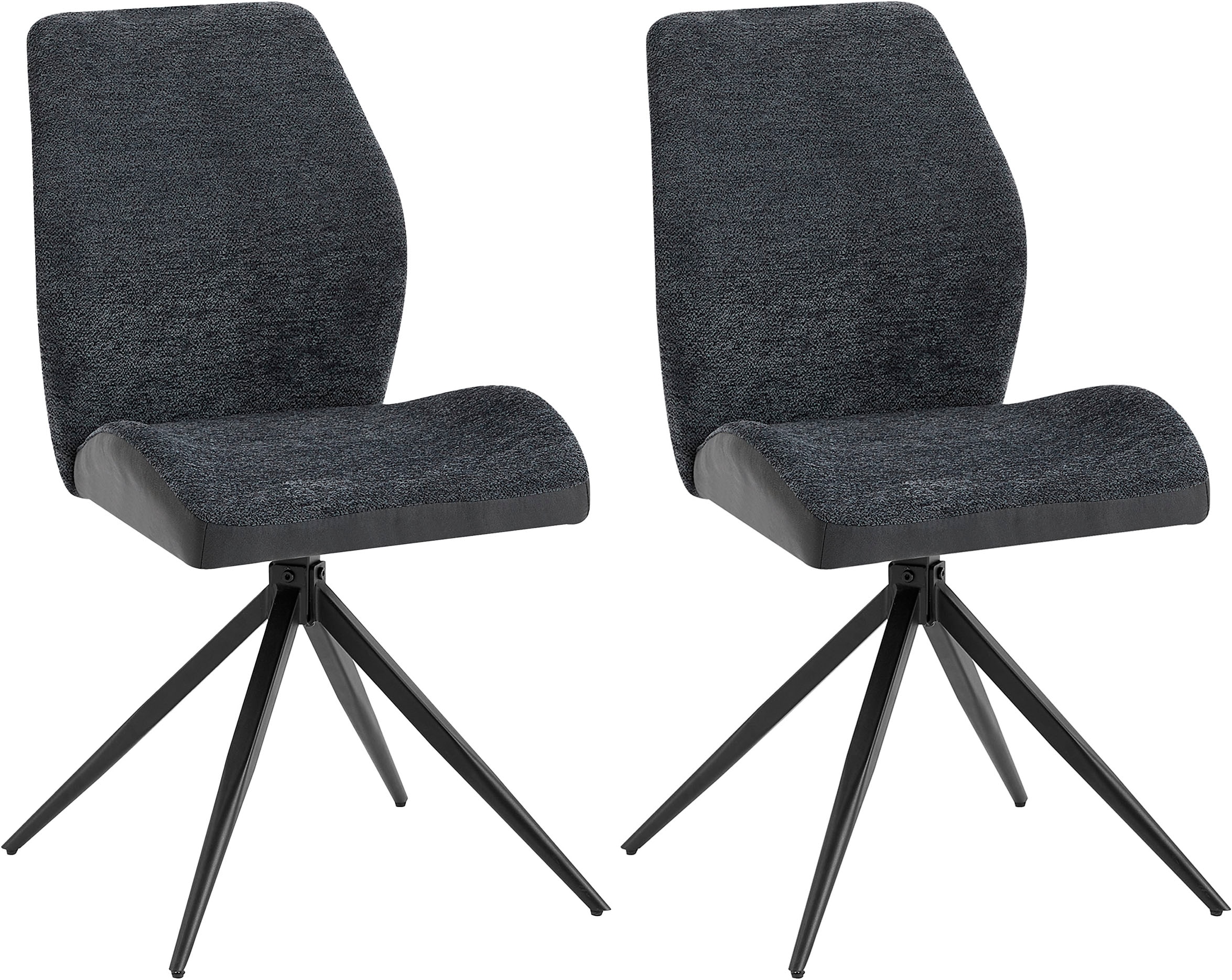 Image of byLIVING Esszimmerstuhl "Snap 2er-Set" (Set) 2 Stk.mit 360 Grad Drehfunktion, Vintage Mikrofaser und Boucle Stoff