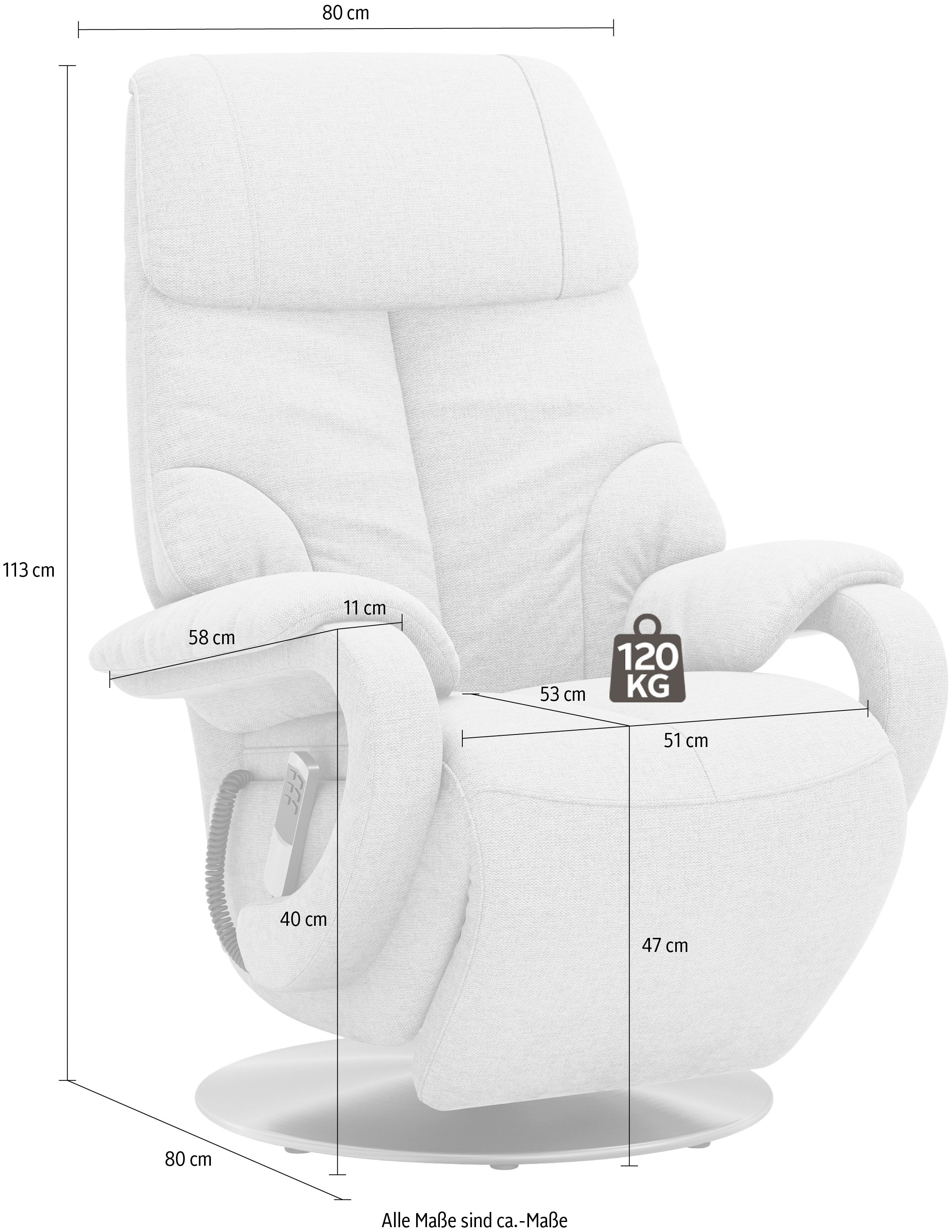 sit&more Fauteuil TV »Invito« au choix avec moteur et aide à la levée