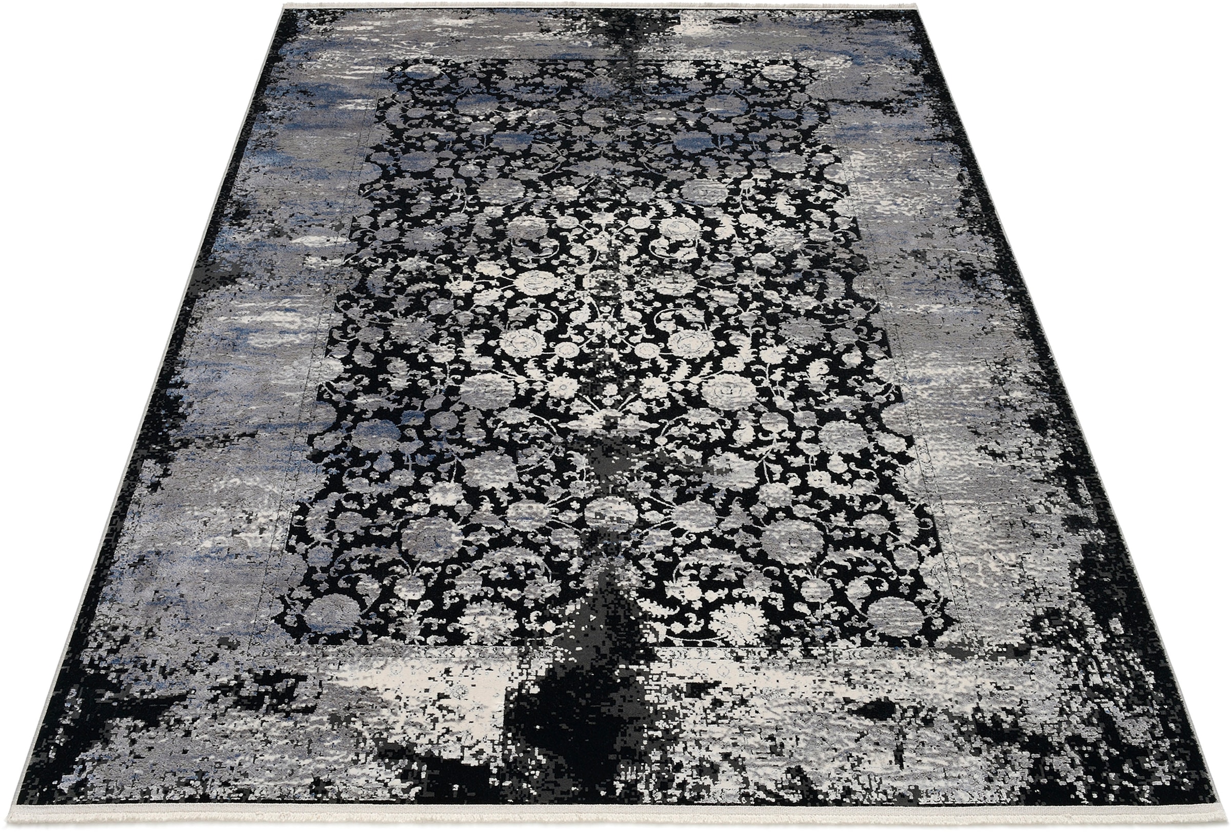 Image of Musterring Teppich "COLORADO FLOWER" rechteckig 5 mm Höhe exclusive MUSTERRING DELUXE COLLECTION hochwertig gekettelt Fransen