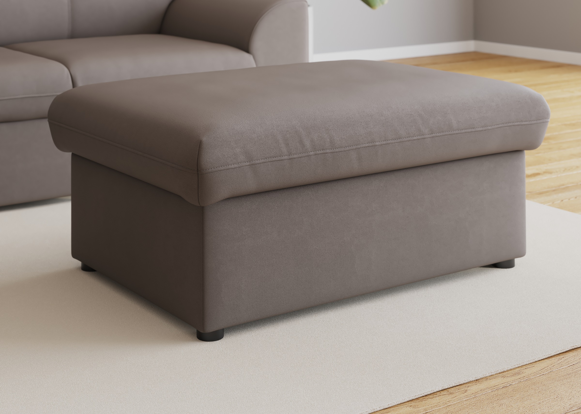 Image of DOMO collection Hocker "Topper" mit Wellenunterfederung, auf Kunststoffgleitern