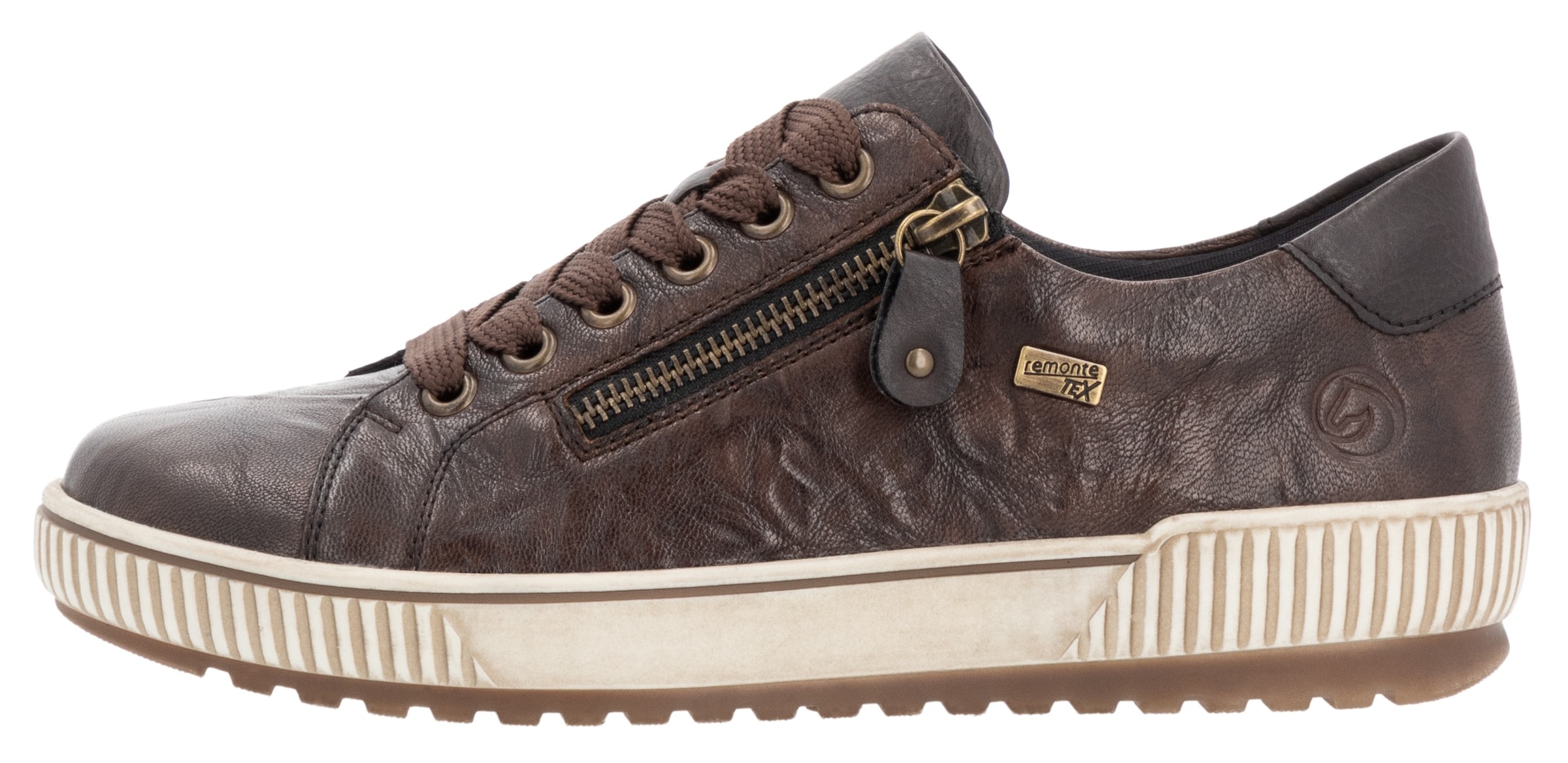 Remonte Plateausneaker, Freizeitschuh, Halbschuh, Schnürschuh mit Aussenreissverschluss