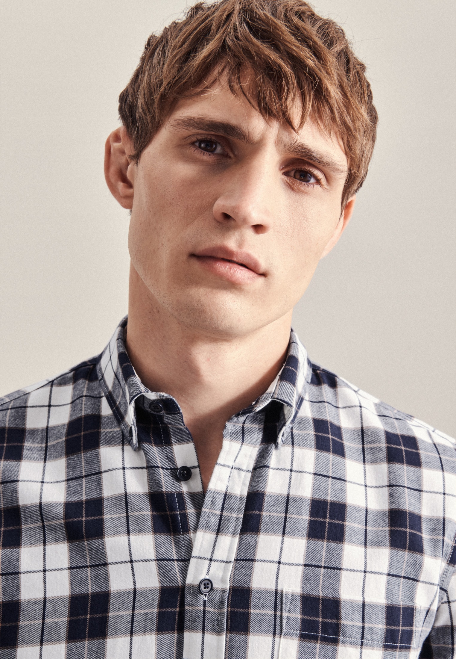 seidensticker Businesshemd »Schwarze Rose«, Regular Langarm Button-Down-Kragen Karo