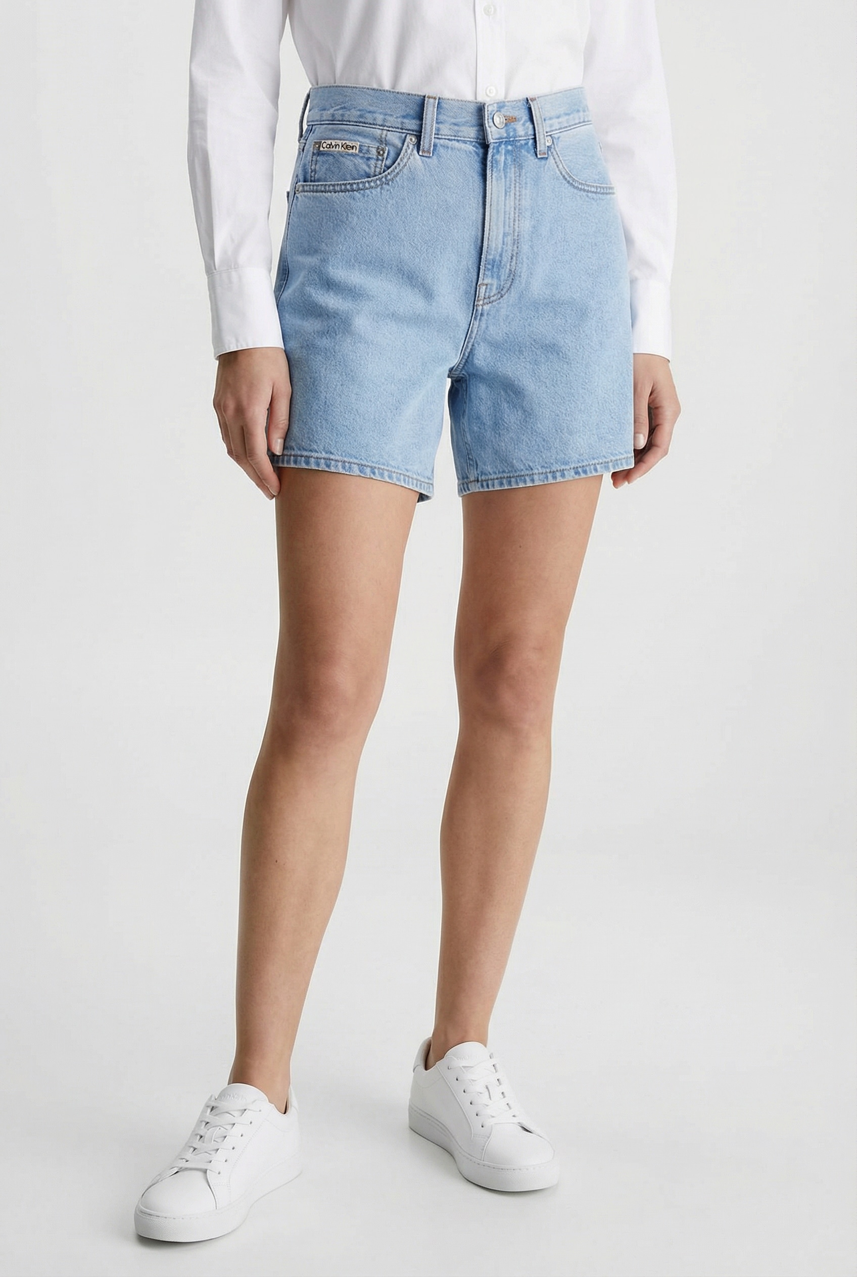 Image of Calvin Klein Jeans Shorts "HI RISE A-LINE SHORT COASTAL LIG" High Rise, reine Baumwolle