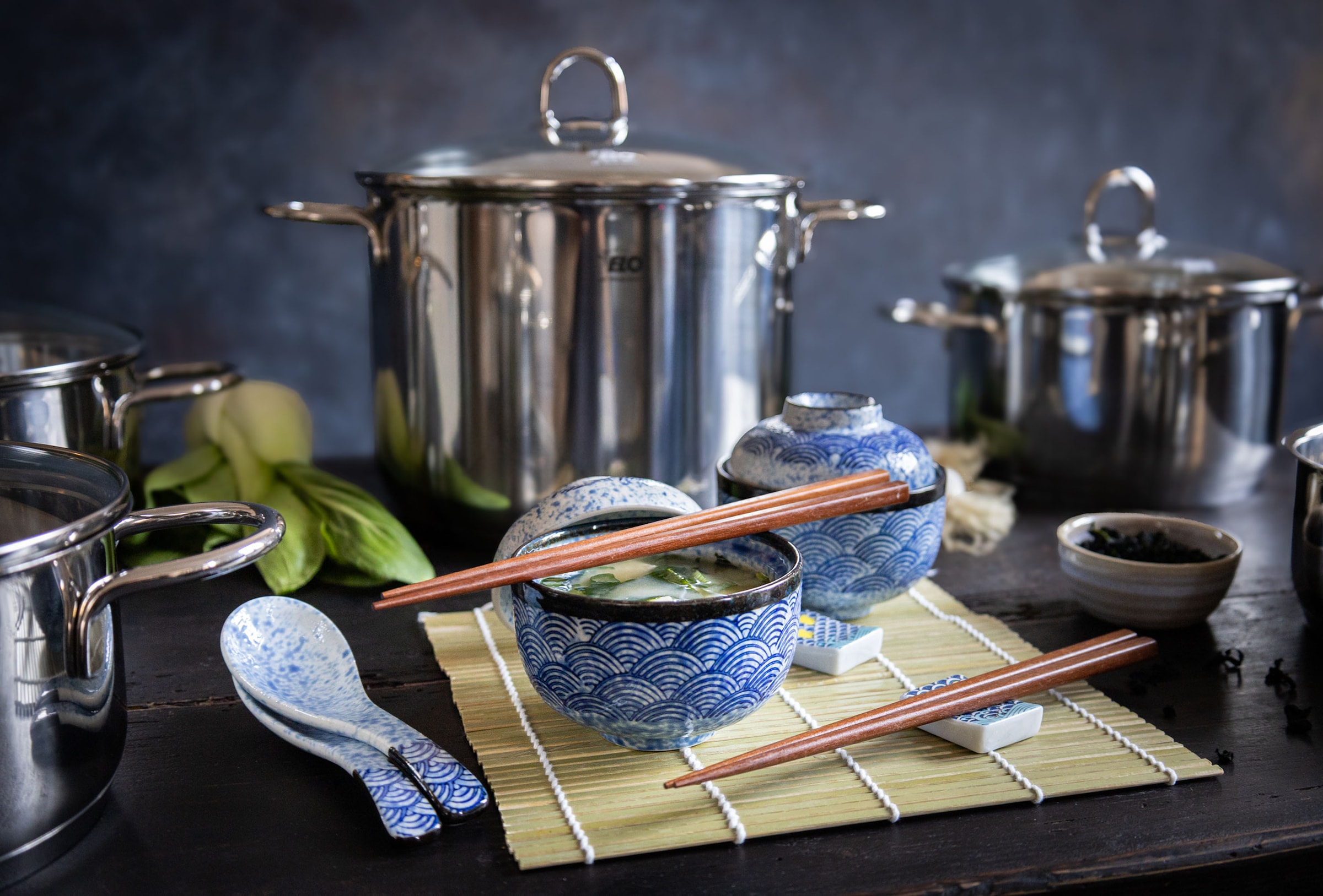 Elo Set de casseroles »Rubin« Ensemble, Bratentopf 20cm, Fleischtopf 16/20cm, Kasserolle 16cm, Gemüsetopf24 cm, 9 cuis tlg. Acier inoxydable 18/10