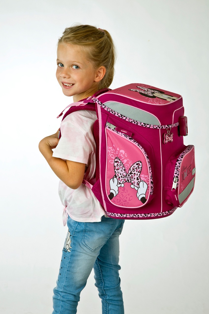 Scooli Schulranzen »EasyFit, Minnie Mouse Happy Girl, Pink«, Reflektoren