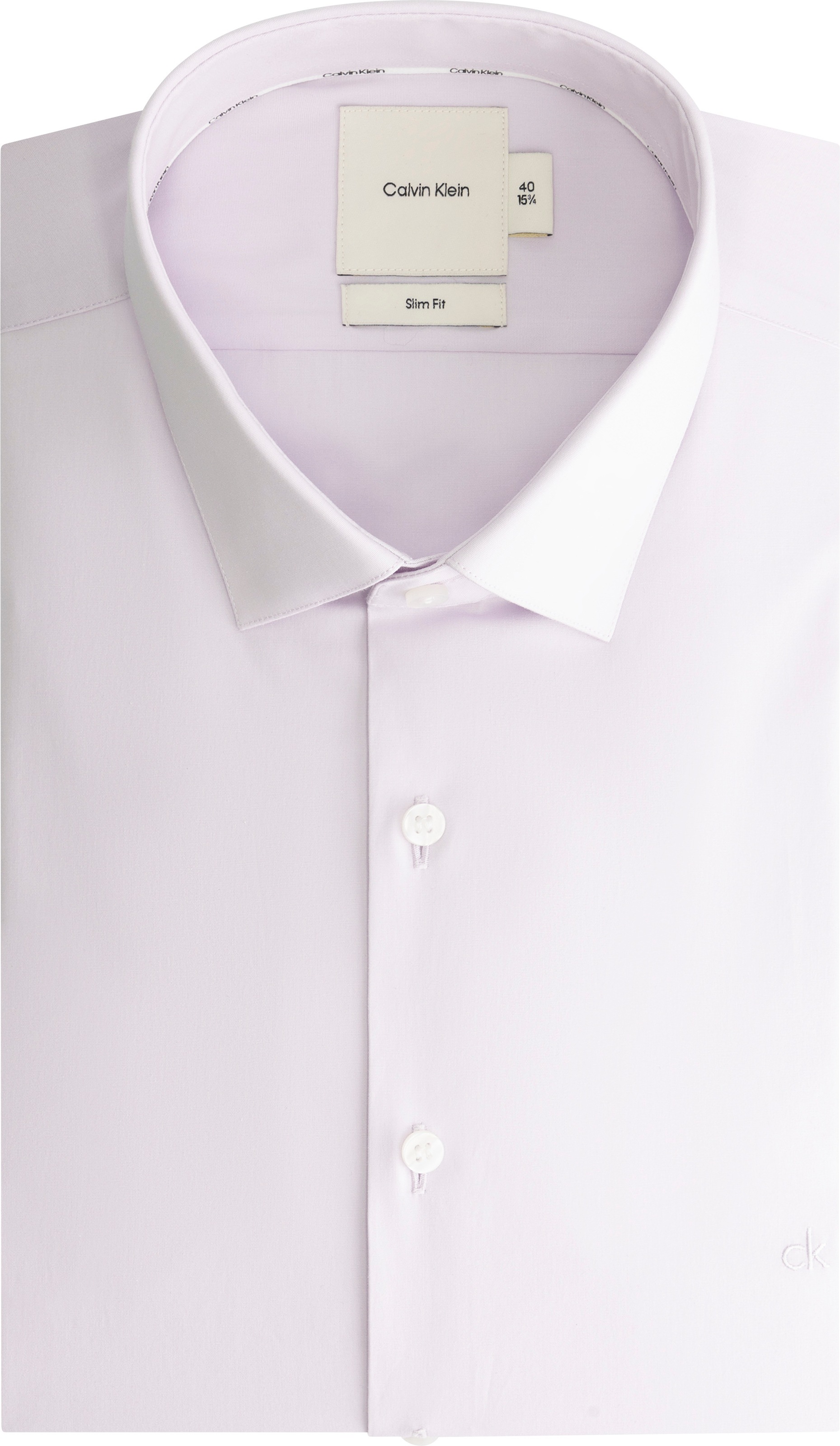 Calvin Klein Chemise d'affaires »POPLIN STRETCH SLIM SHIRT« mit Kentkragen, Logoprint auf Brusthöhe