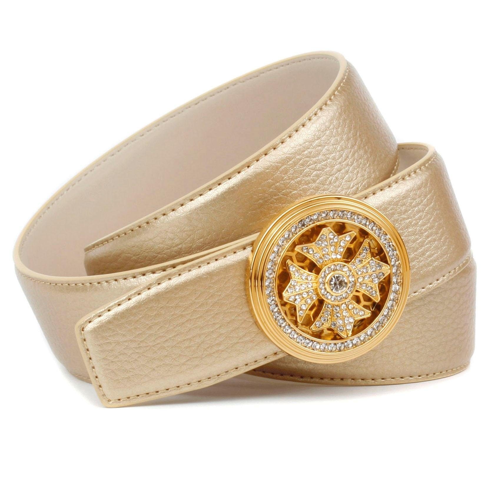 Image of Anthoni Crown Ledergürtel, mit Schmuckschliesse und Drehmechanismus, Steppnähte bei Ackermann Versand Schweiz