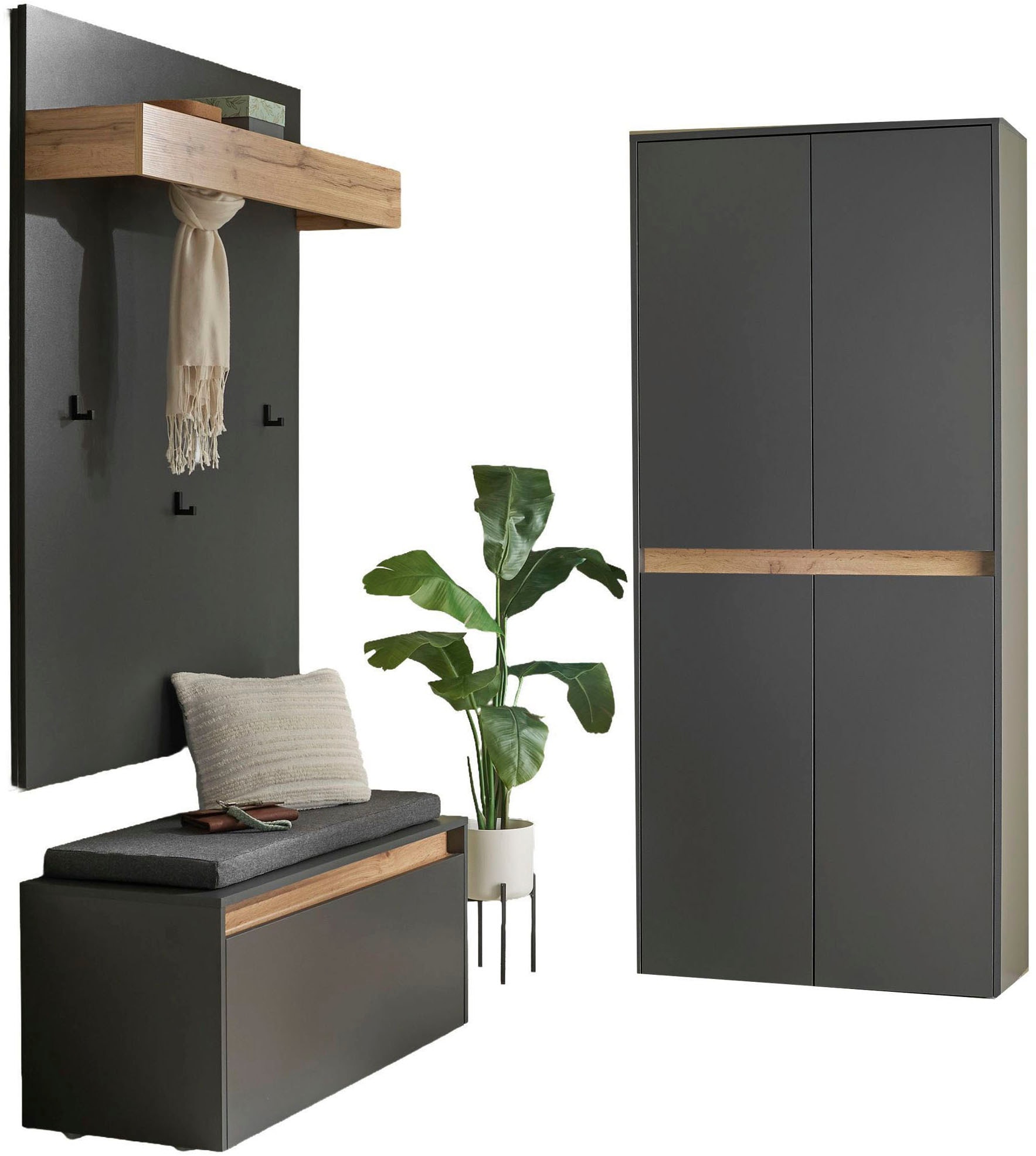 Home affaire Garderoben-Set »City/Giron, moderne Garderobe, viel Stauraum, ca. 40 Schuhe« Set, 3 Stk. tlg.