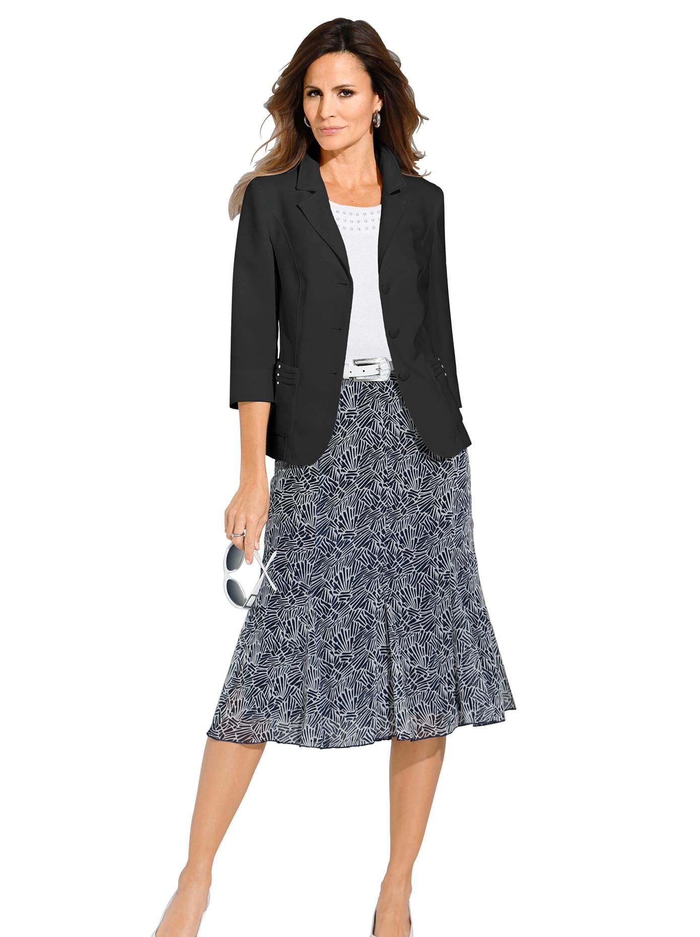 Blusenblazer mit geschliffenen Schmuck-Knöpfen