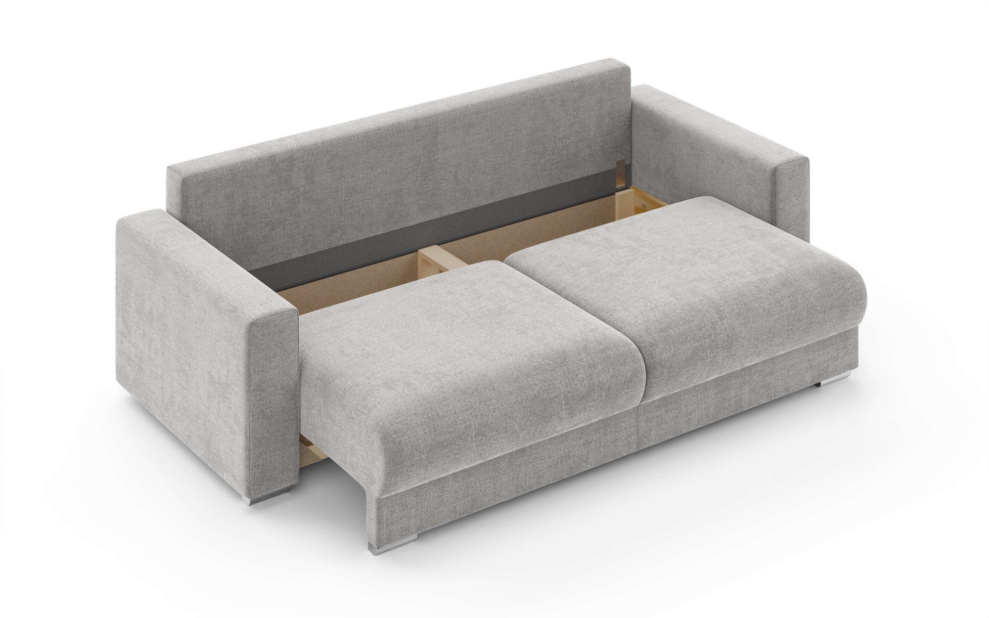 INOSIGN 3-Sitzer »Stevinson Schlafsofa mit Bettkasten, Masse B/H/T: 229/87/97 cm«, mit Wellenunterfederung, 2 Rückenkissen und 2 Zierkissen
