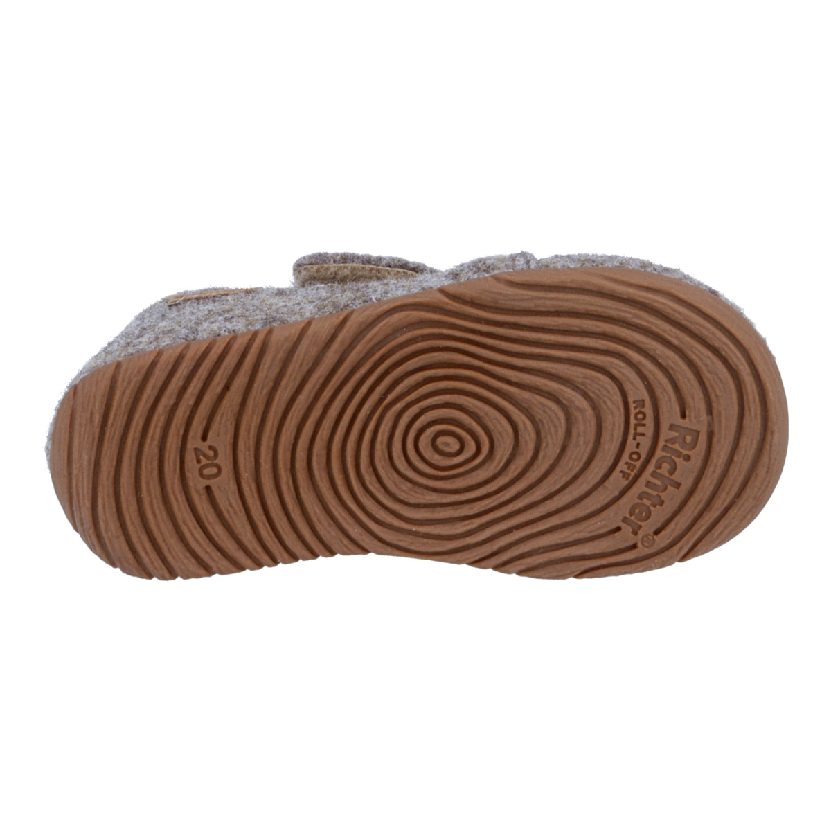 Richter Hausschuh »Filzi«  Klettschuh mit Kontrastbesatz, Grössenschablone zum Download