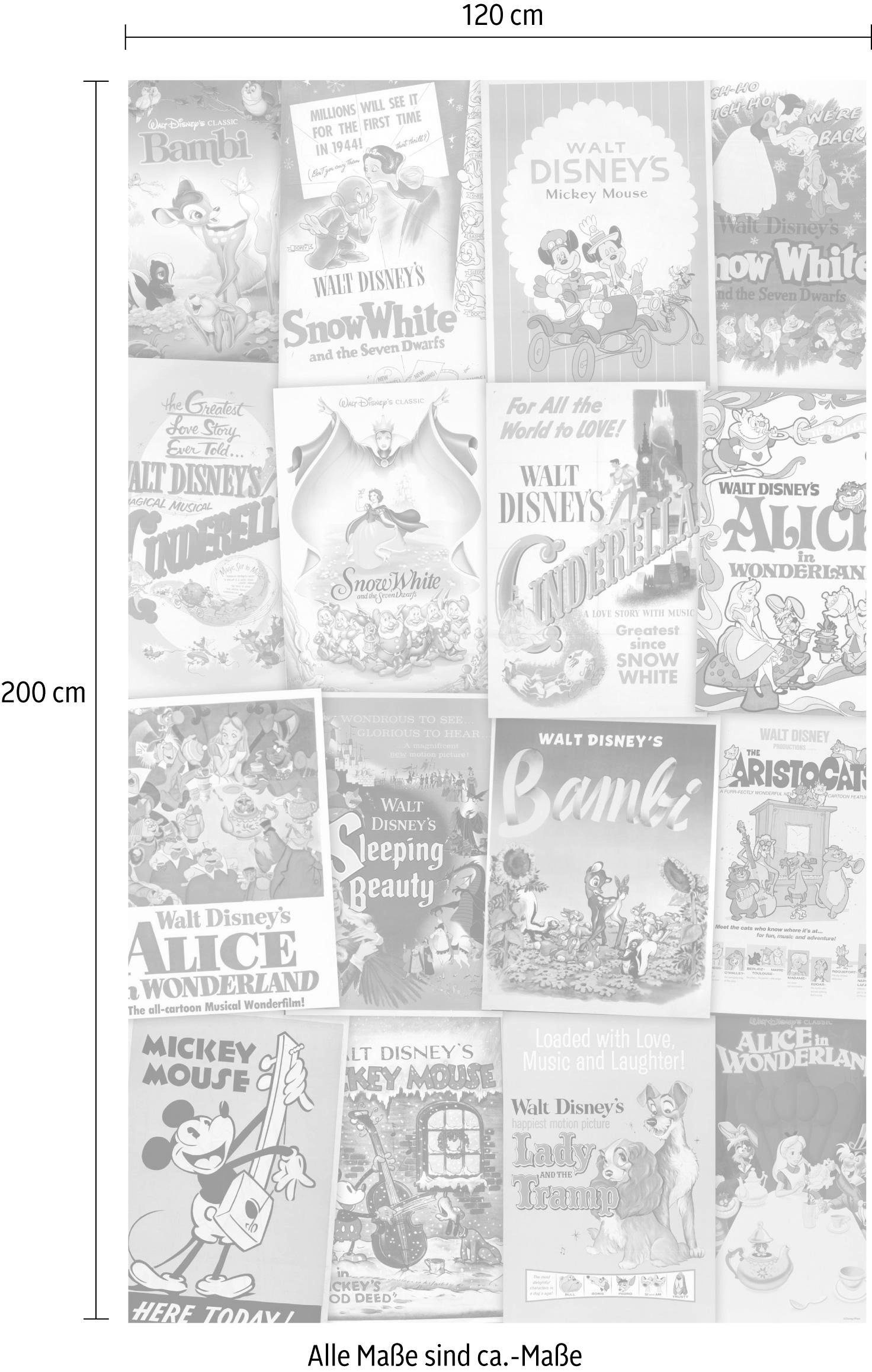 Trendige Komar Vliestapete »Disney Movie Posters Retro Girls«, 120x200 cm (Breite  x Höhe), Vliestapete, 100 cm Bahnbreite versandkostenfrei bestellen | Fototapeten