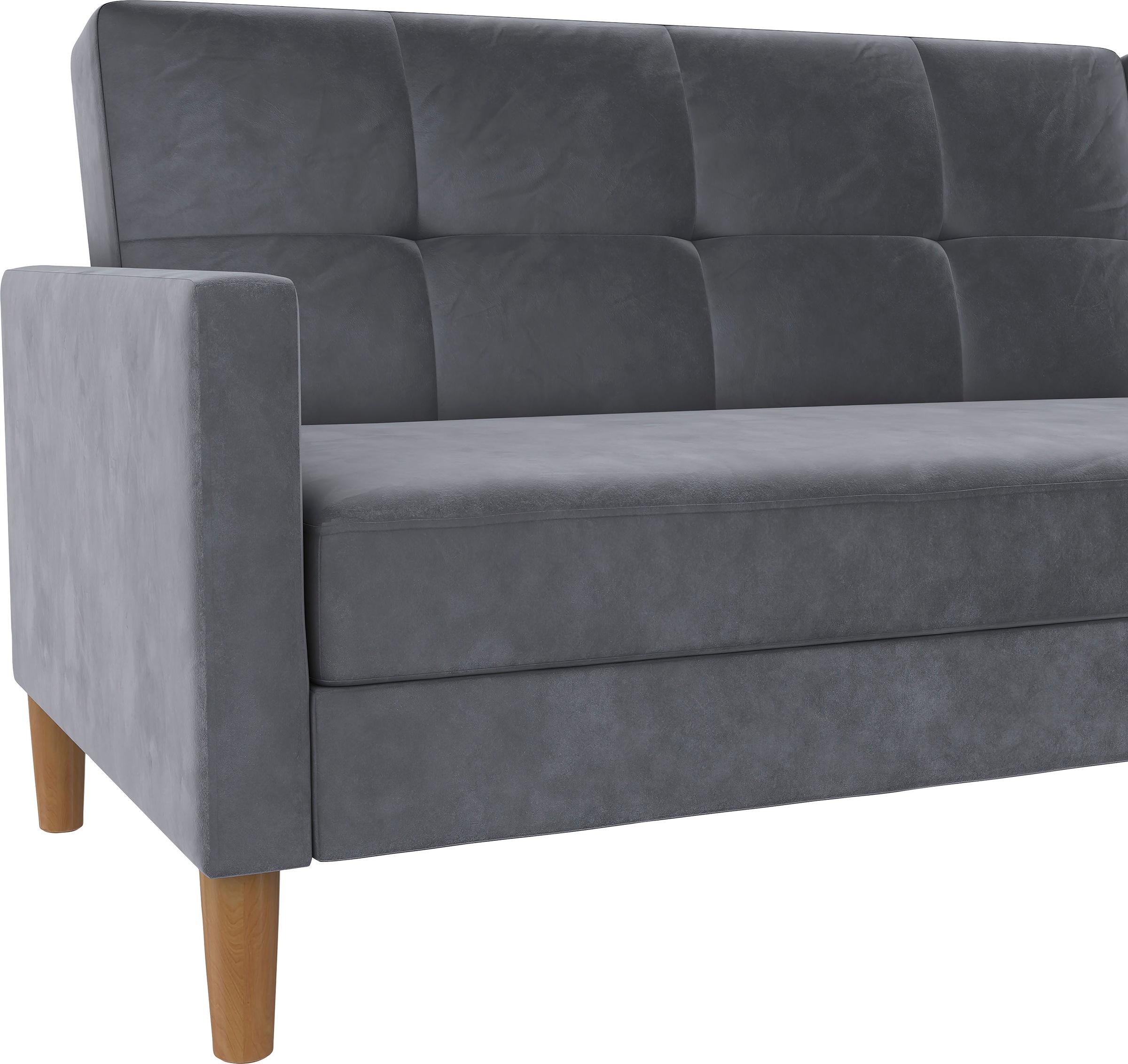 Dorel Home Ecksofa »Lilly, L-Form,«, mit Bett-Funktion, Recamiere beidseitig montierbar, Sitzhöhe 43 cm