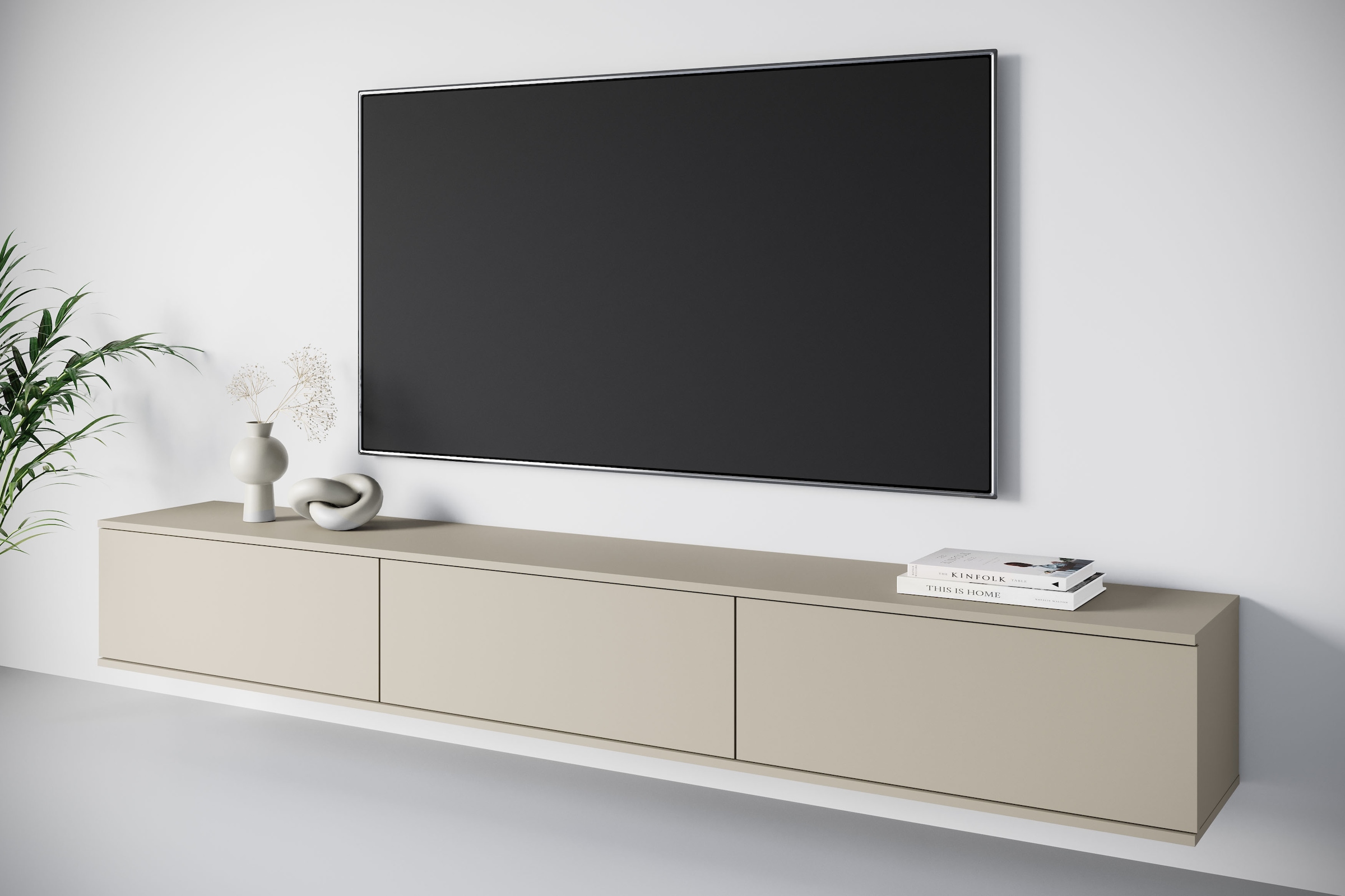 Image of GOODproduct Lowboard "Kenia TV-Schrank, 220 cm breit, mit 3 Klappen" 1 Stk. tlg. Stand- oder Hängemontage, stilvolles Design