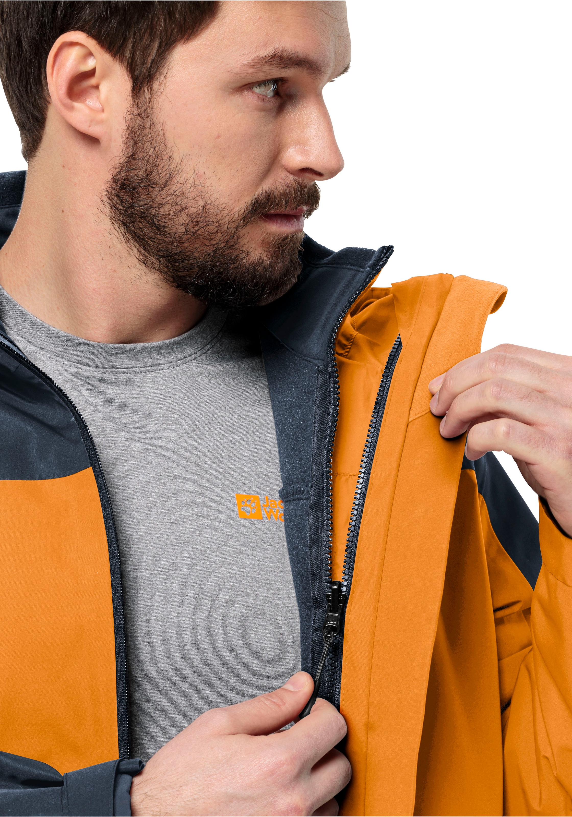 Jack Wolfskin 3-in-1-Funktionsjacke »TAUBENBERG 3IN1 JKT M«, mit Kapuze, Wasserabweisenden Reissverschlüssen, Wasserdicht, Atmungsaktiv