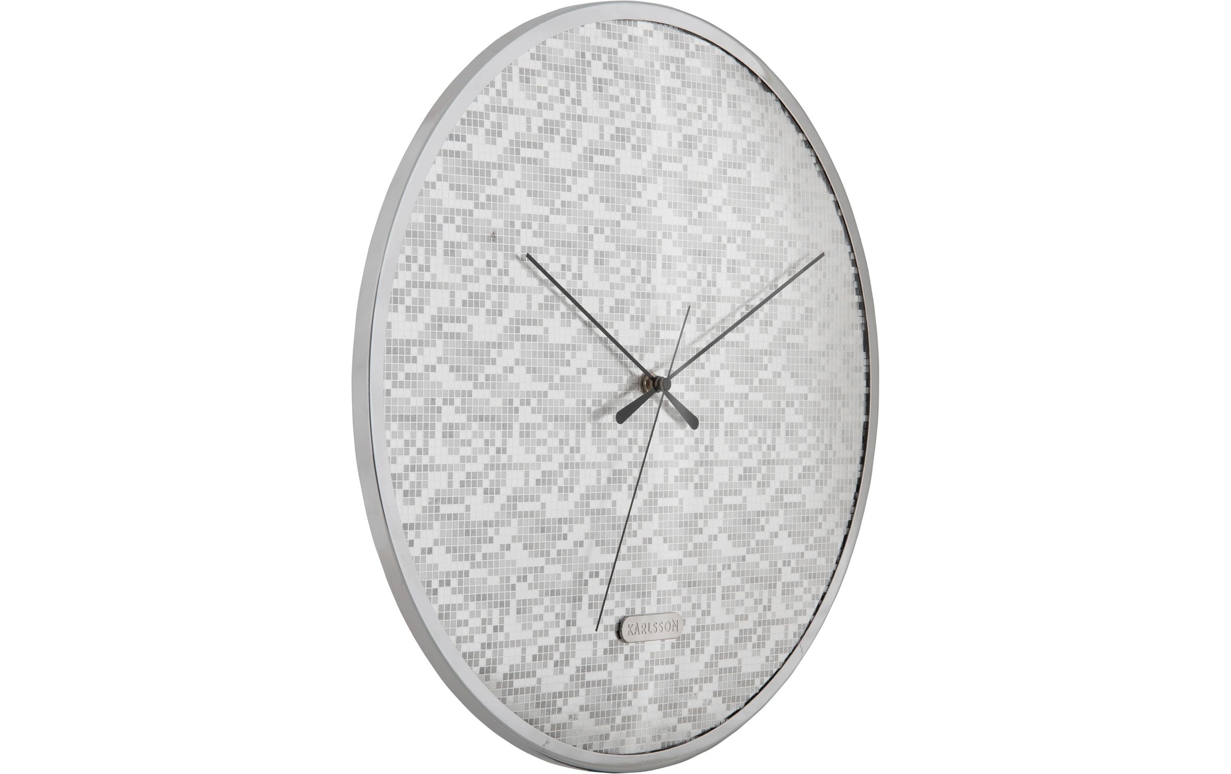 Karlsson Wanduhr »Disco Bling Bling 40 cm, Silberfarben«