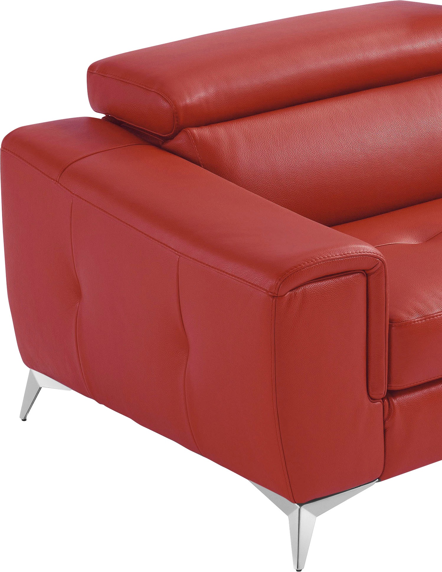 Egoitaliano 2,5-Sitzer »Francine, Designsofa, Loungesofa, Breite 213 cm, Fussfarbe chrom«, Designfuss, Leder BULL, kirschrot
