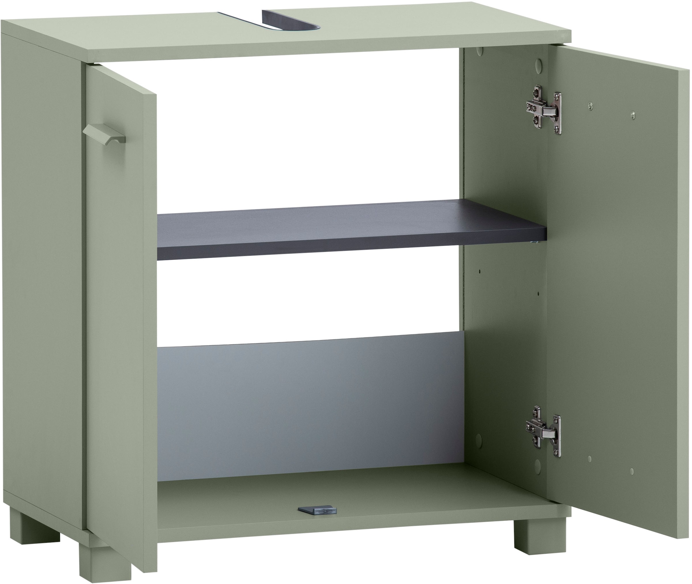 Schildmeyer Waschbeckenunterschrank »Mono, Breite 59 cm, Metallbeschläge« Made in Germany