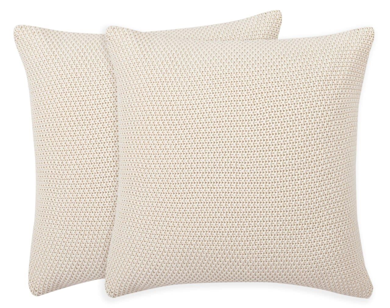 GOODproduct Dekokissen »Phelon, 2 Stk., 100% Baumwolle, Strick, ohne Füllung, Dekokissen« Vorderseite: Strickmuster, 100% Baumwolle, weich, uni