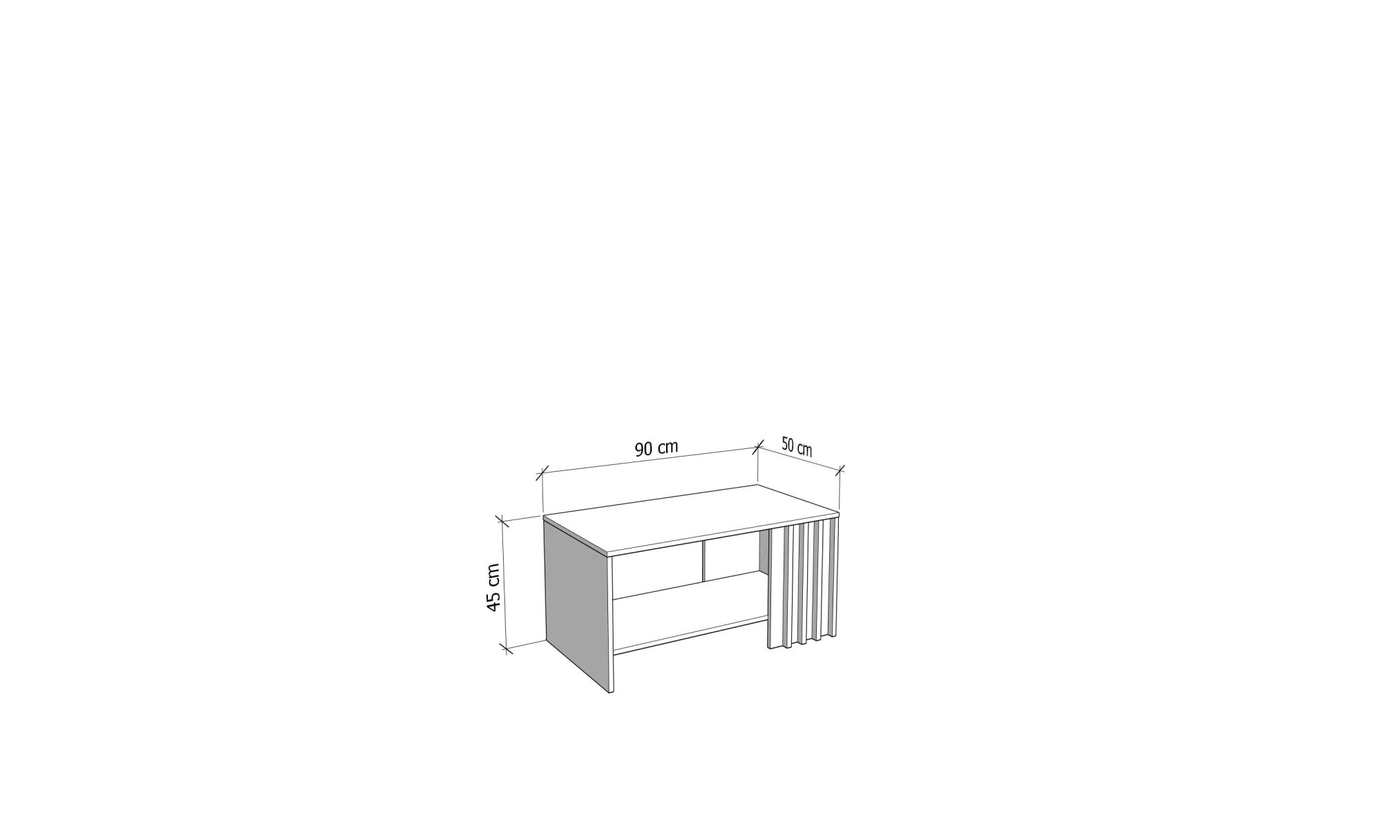 Home affaire Couchtisch »Laval, Wohnzimmertisch, Sofatisch, Beistelltisch, Kaffeetisch« Eleganter Couchtisch mit viel Stauraum, Lamellen-Optik
