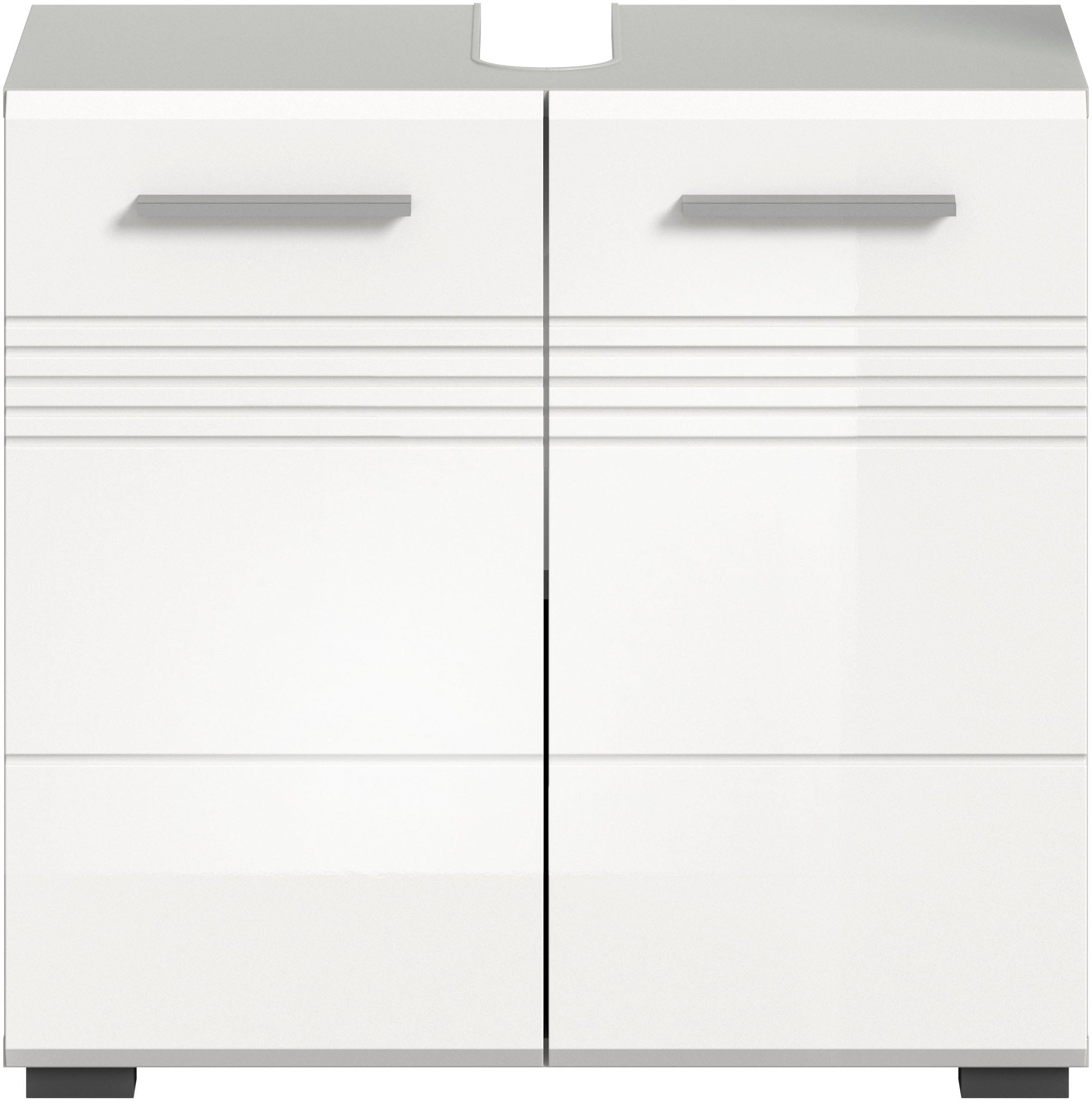 welltime Waschbeckenunterschrank »Calcio, Breite 60 cm, 2 Türen, 1 Einlegeboden, geteilte Rückwand«, MDF Front, Badschrank, Bad-Möbel, Badezimmer