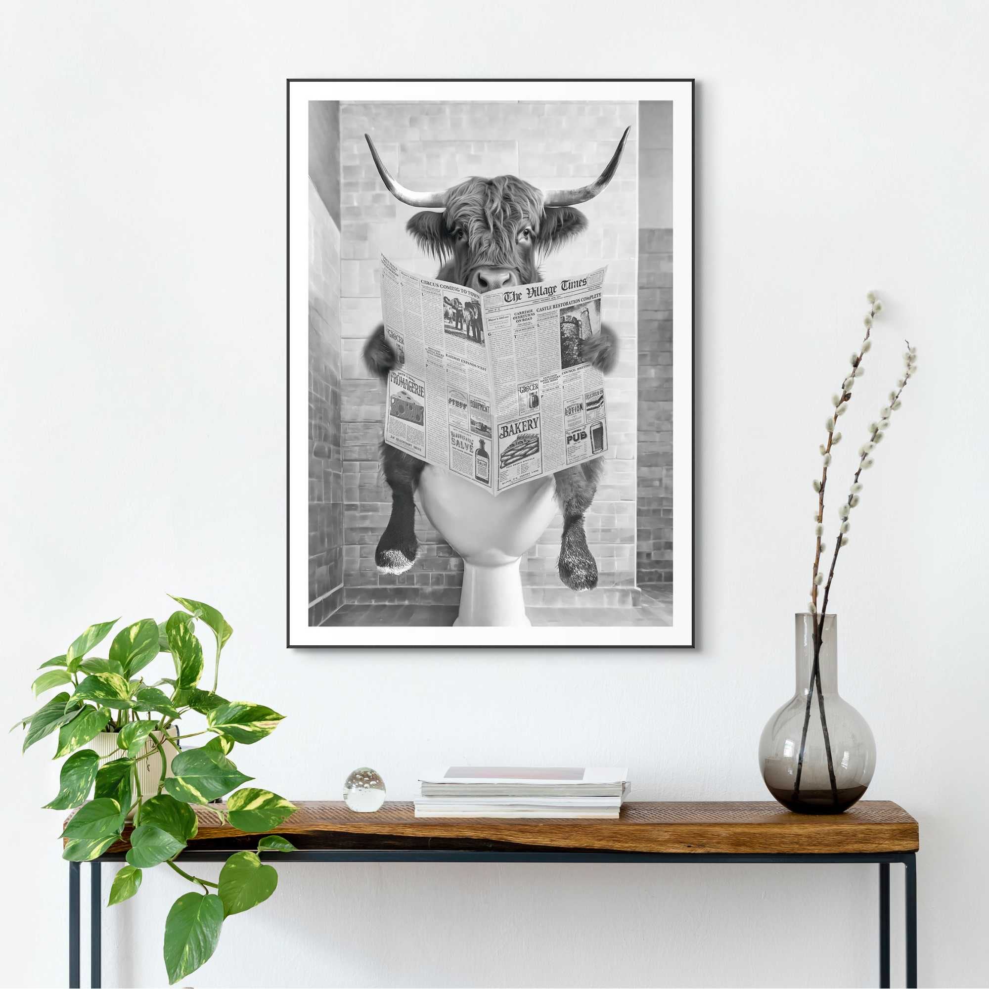 Image of Reinders Bild mit Rahmen "Highlander Toilet"