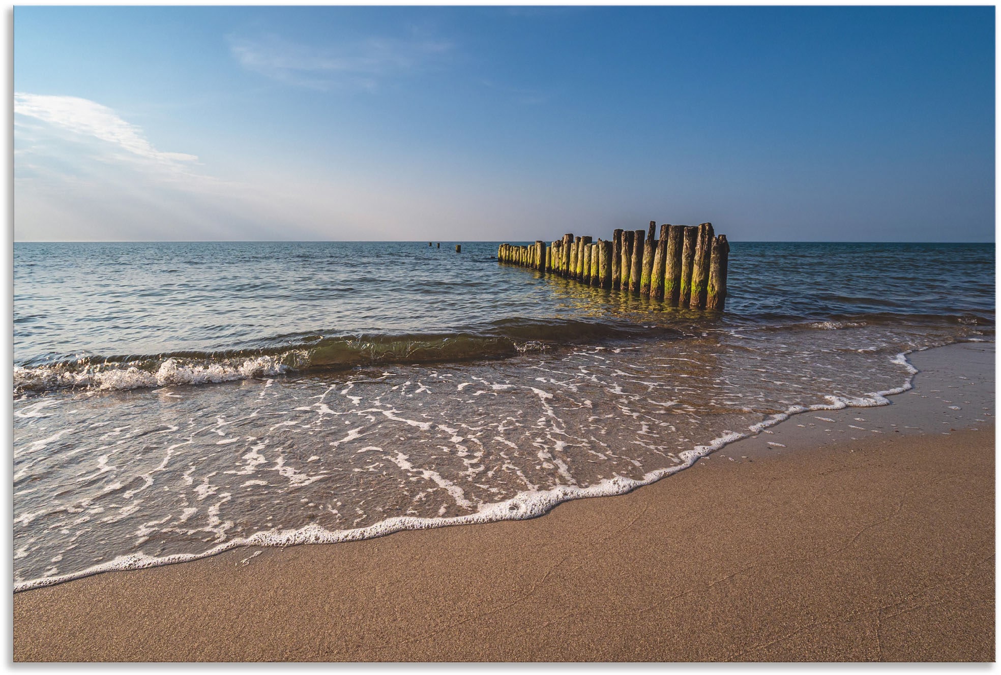Image of Artland Alu-Dibond-Druck "Buhnen an Küste Ostsee bei Graal" Strandbilder 1 Stk. tlg. für Innen- und Aussenbereich geeignet, Outdoorbild