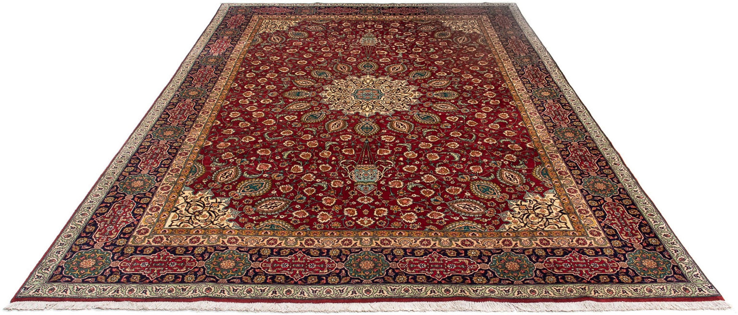 Image of morgenland Orientteppich »Perser - Täbriz - Royal - 349 x 243 cm - dunkelrot«, rechteckig, 7 mm Höhe, Wohnzimmer, Handgeknüpft, Einzelstück mit Zertifikat bei Ackermann Versand Schweiz