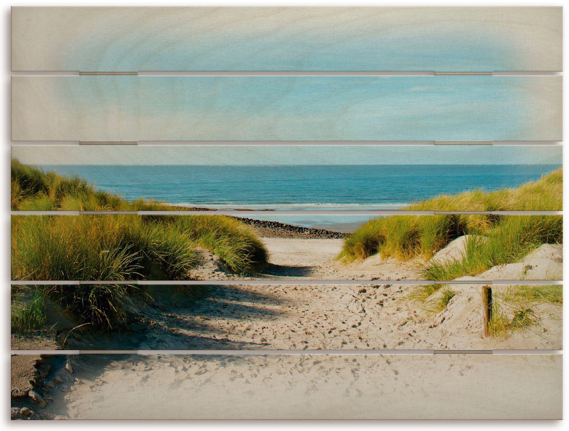Image of Artland Holzbild »Strand mit Sanddünen und Weg zur See«, Strandbilder, (1 St.) bei Ackermann Versand Schweiz