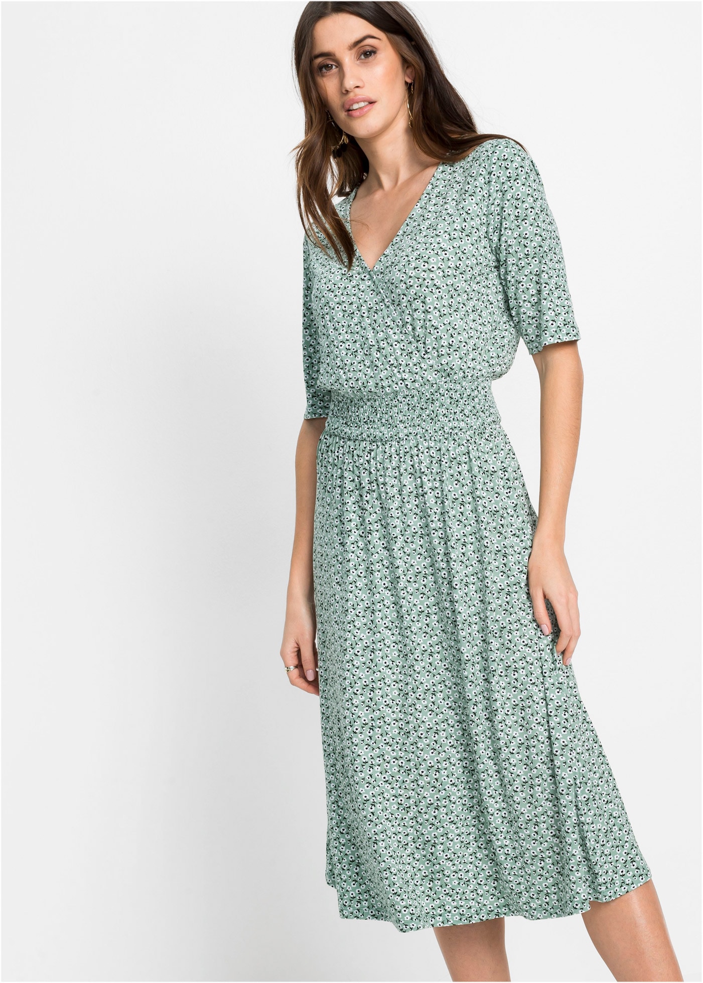 Image of bonprix Jerseykleid "Jerseykleid aus Viskose-Mix" für sommerliche Tage, aus Viskose und Elasthan, Kurzarm-Design