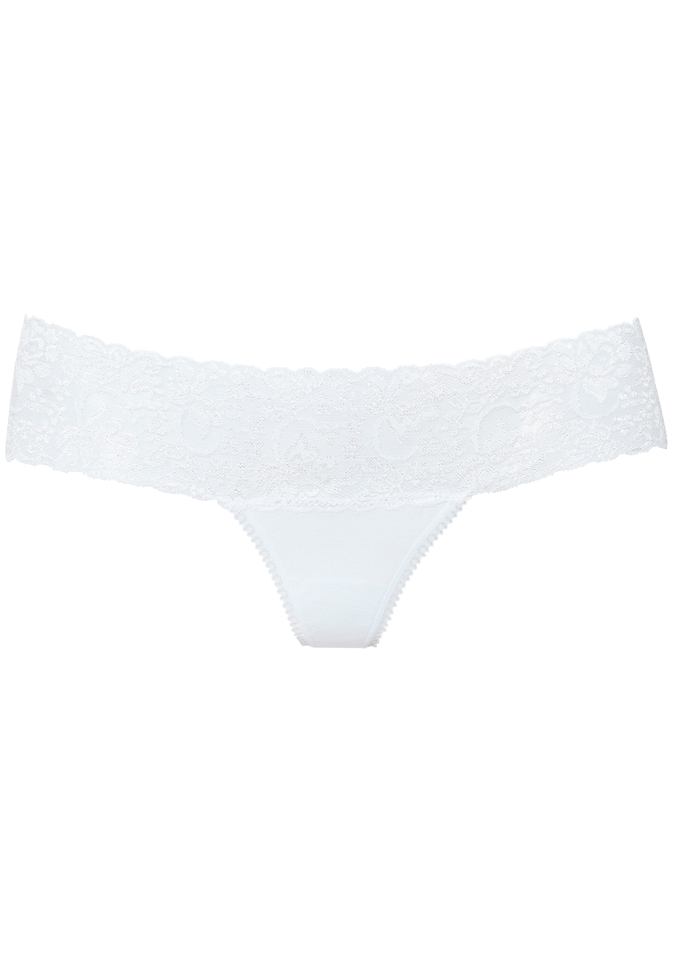 Vivance String pack de 3,  en coton élastique avec dentelle florale