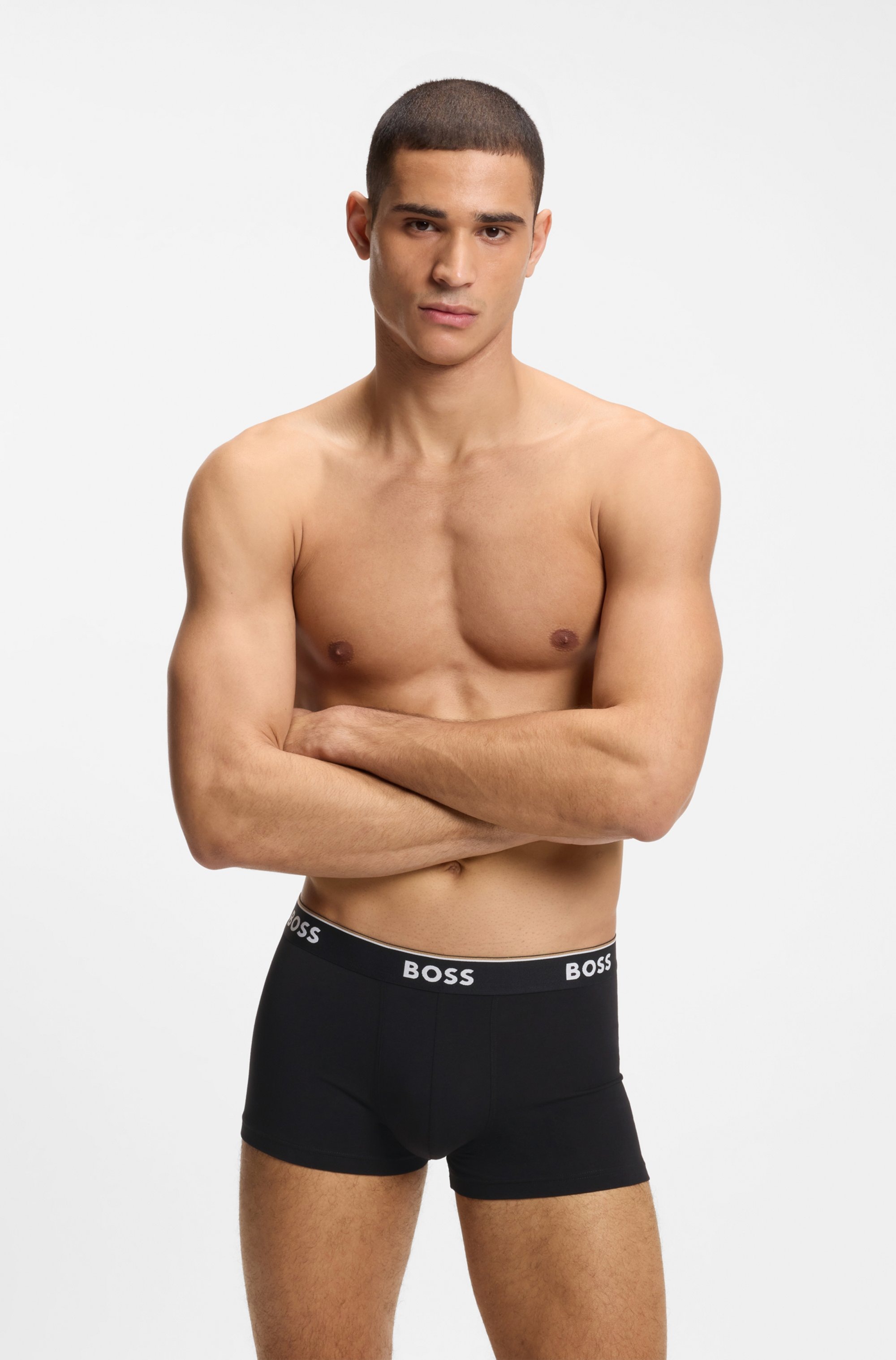 BOSS Tronc Paquet, 3 cuis aus Stretch-Baumwolle, elastischer Bund, mittlere Bundhöhe