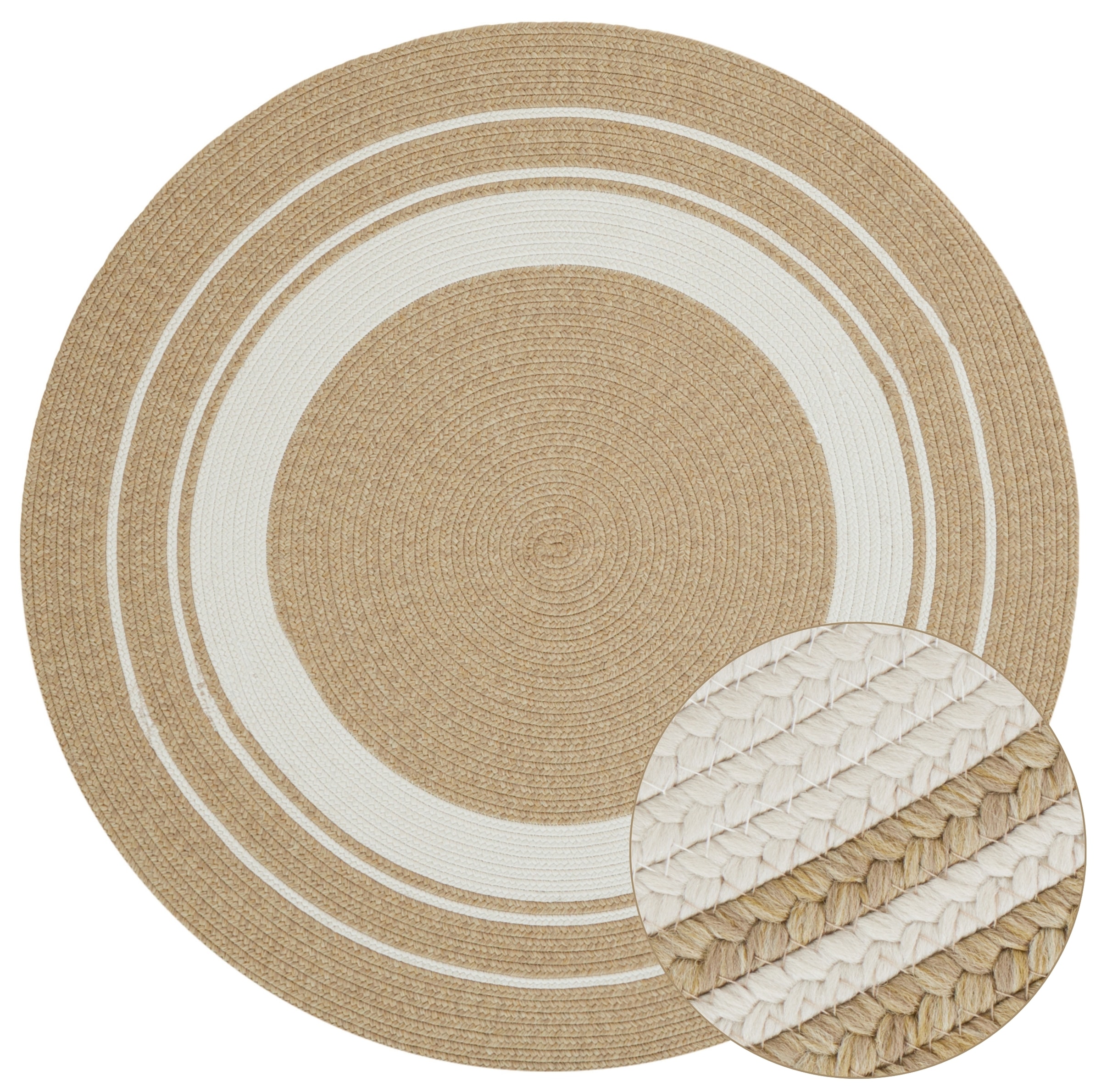 HANSE Home Teppich »Trenzado«, rund, 10 mm Höhe, In- & Outdoor, Handmade-Look, Gewebt, Wetterfest, Balkon, Wohnzimmer